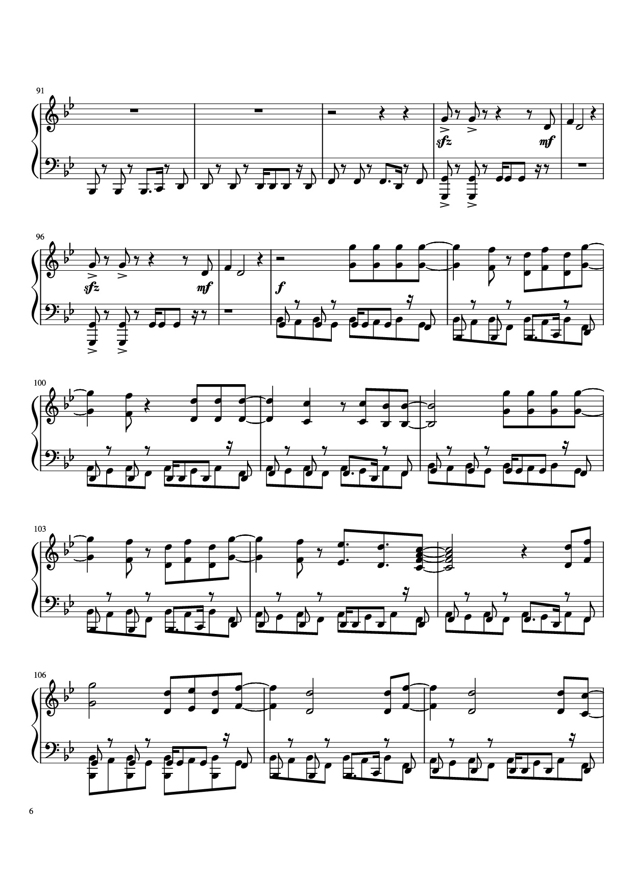 Page 6 of Sheet music PDF Piano What Is Love Piano - Haddaway