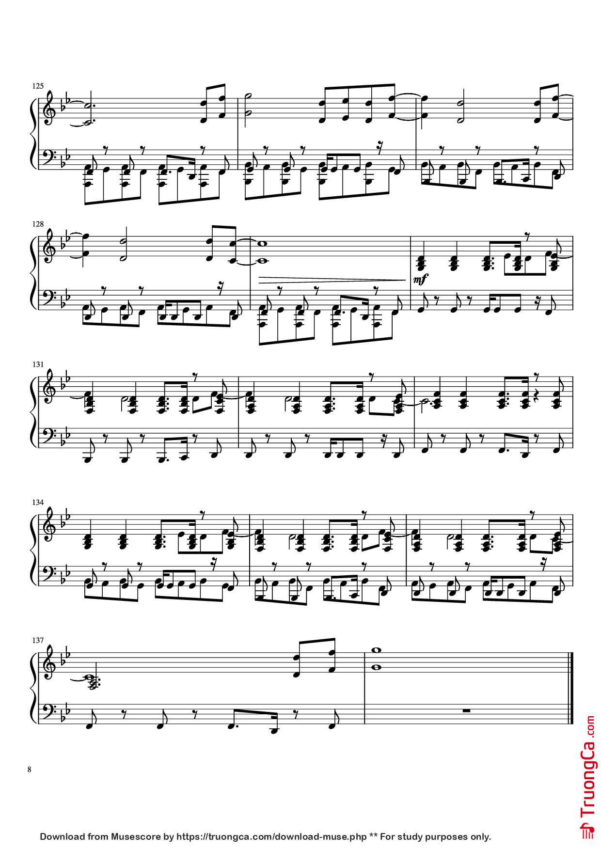 Page 8 of Sheet music PDF Piano What Is Love Piano - Haddaway