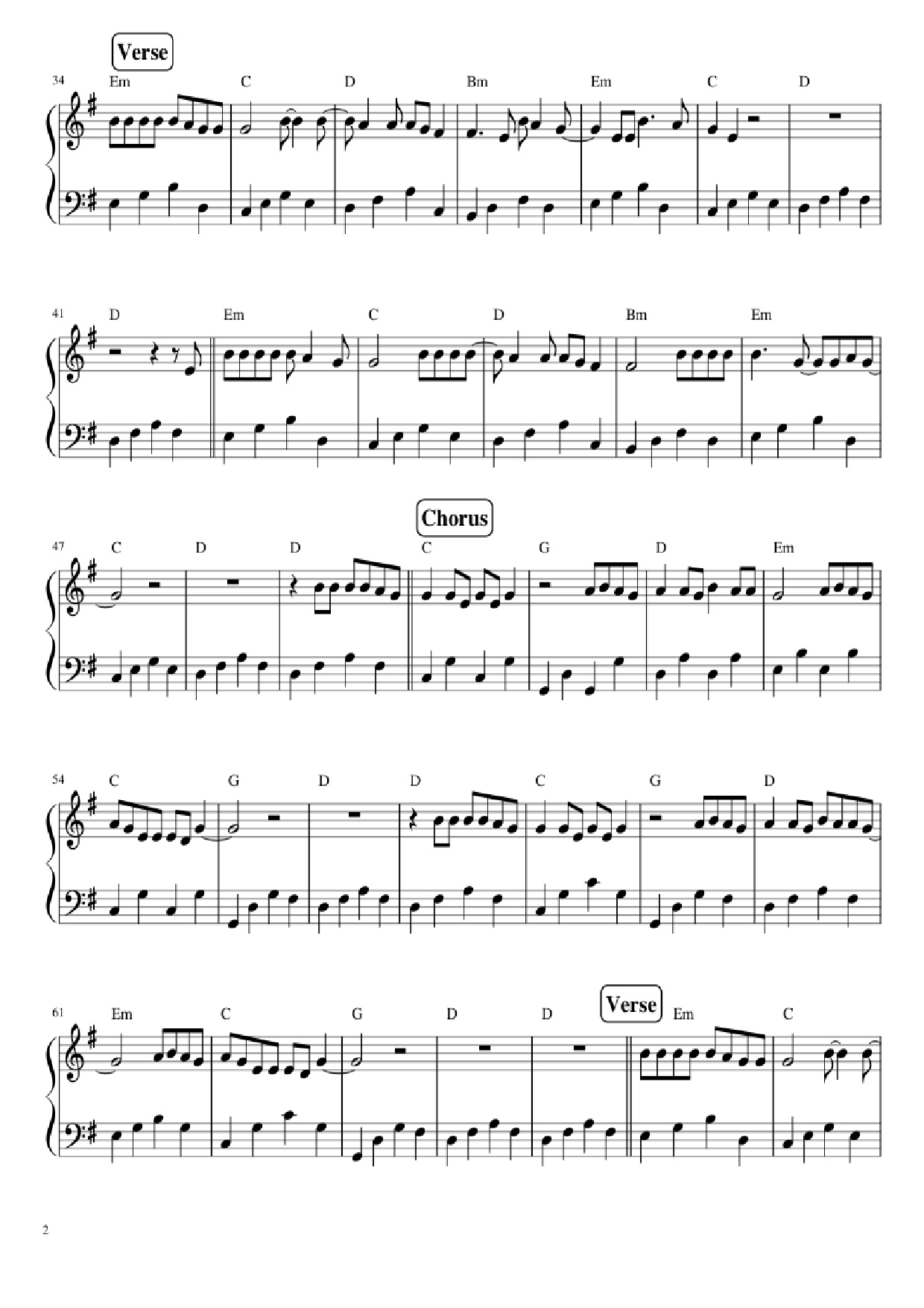 Page 2 of Sheet music PDF Piano Let her go Piano - Mike Rosenberg
