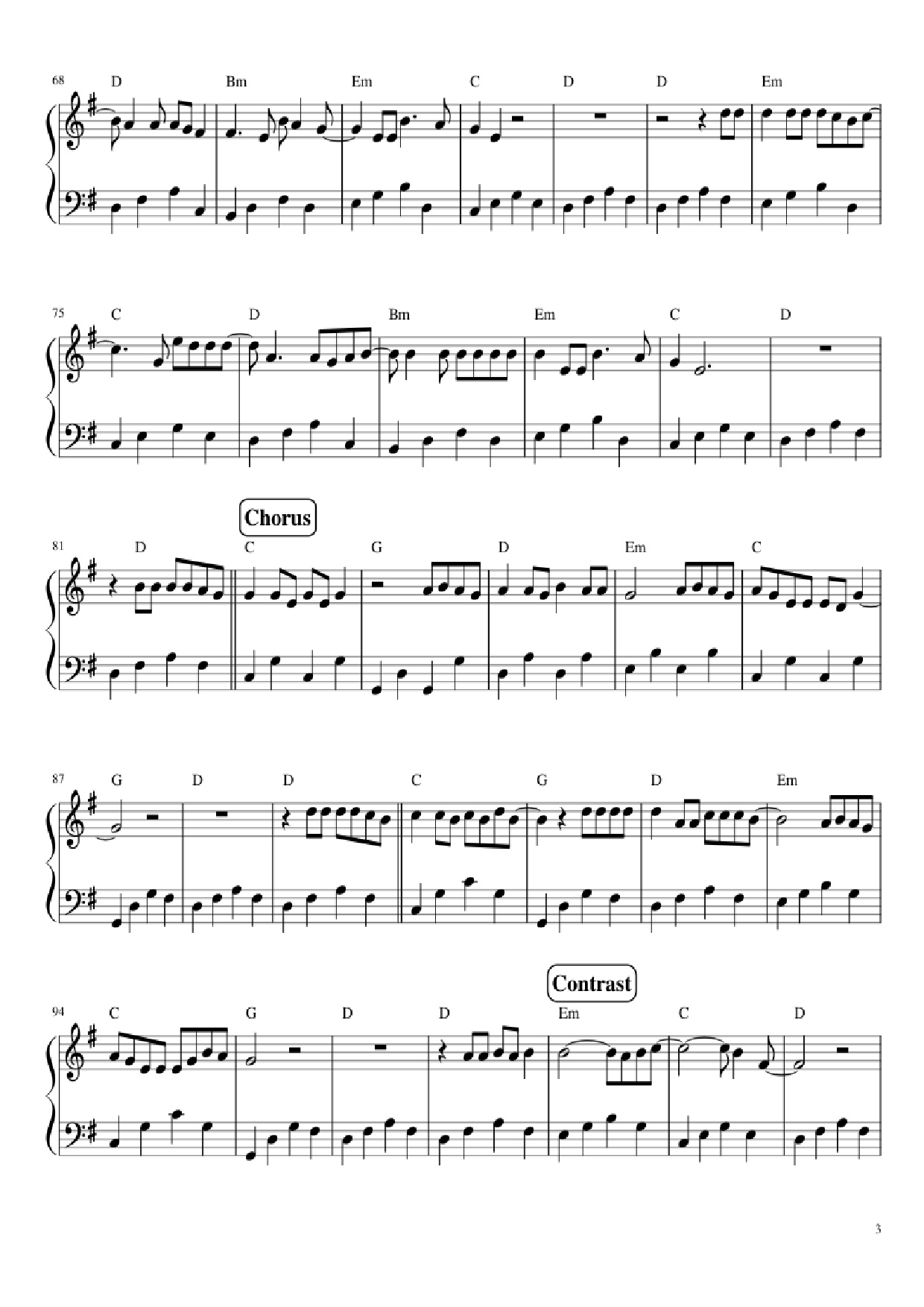 Page 3 of Sheet music PDF Piano Let her go Piano - Mike Rosenberg