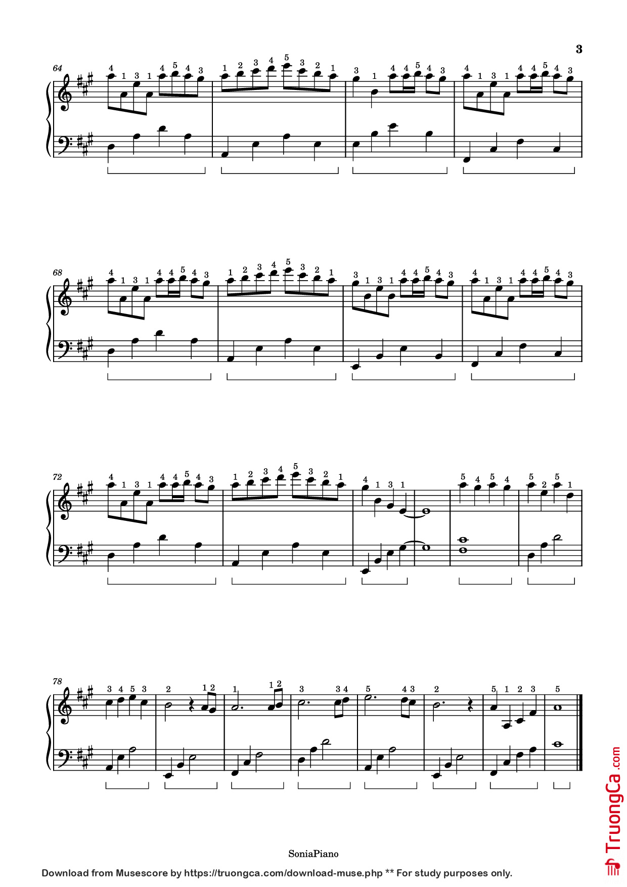 Page 3 of Sheet music PDF Piano River Flow In You Piano - YIRUMA