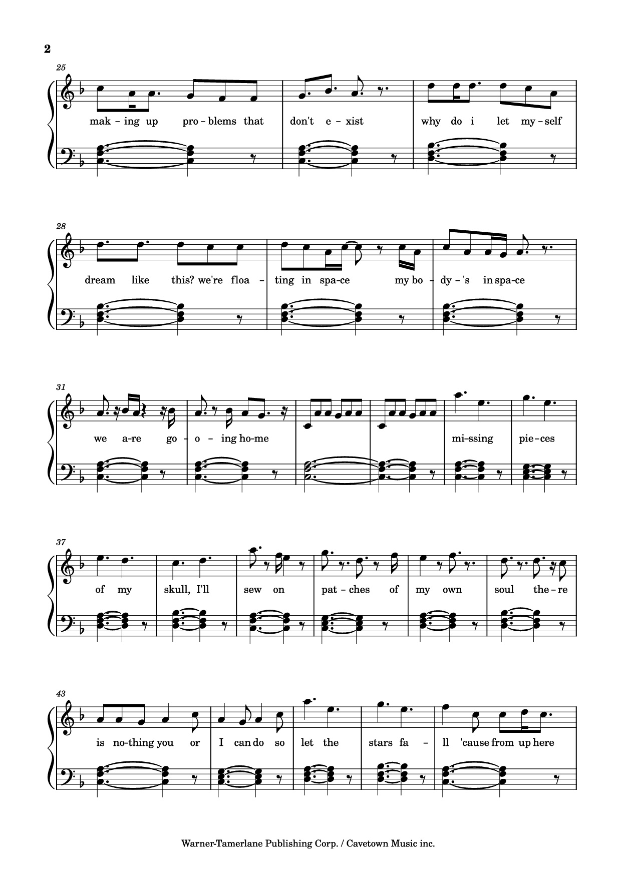 Page 2 of Sheet music PDF Piano Meteor Shower Piano - Robin Skinner