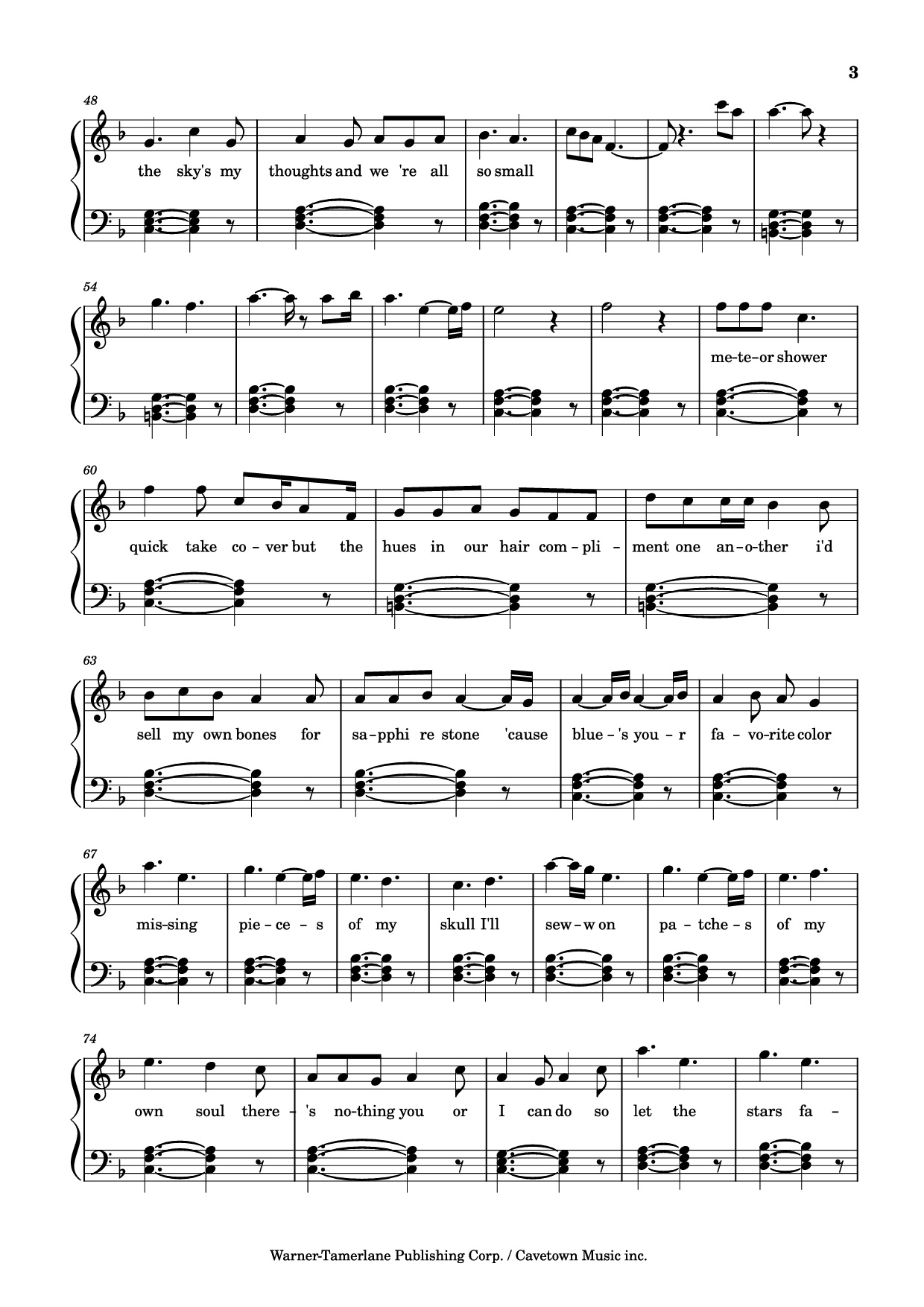 Page 3 of Sheet music PDF Piano Meteor Shower Piano - Robin Skinner