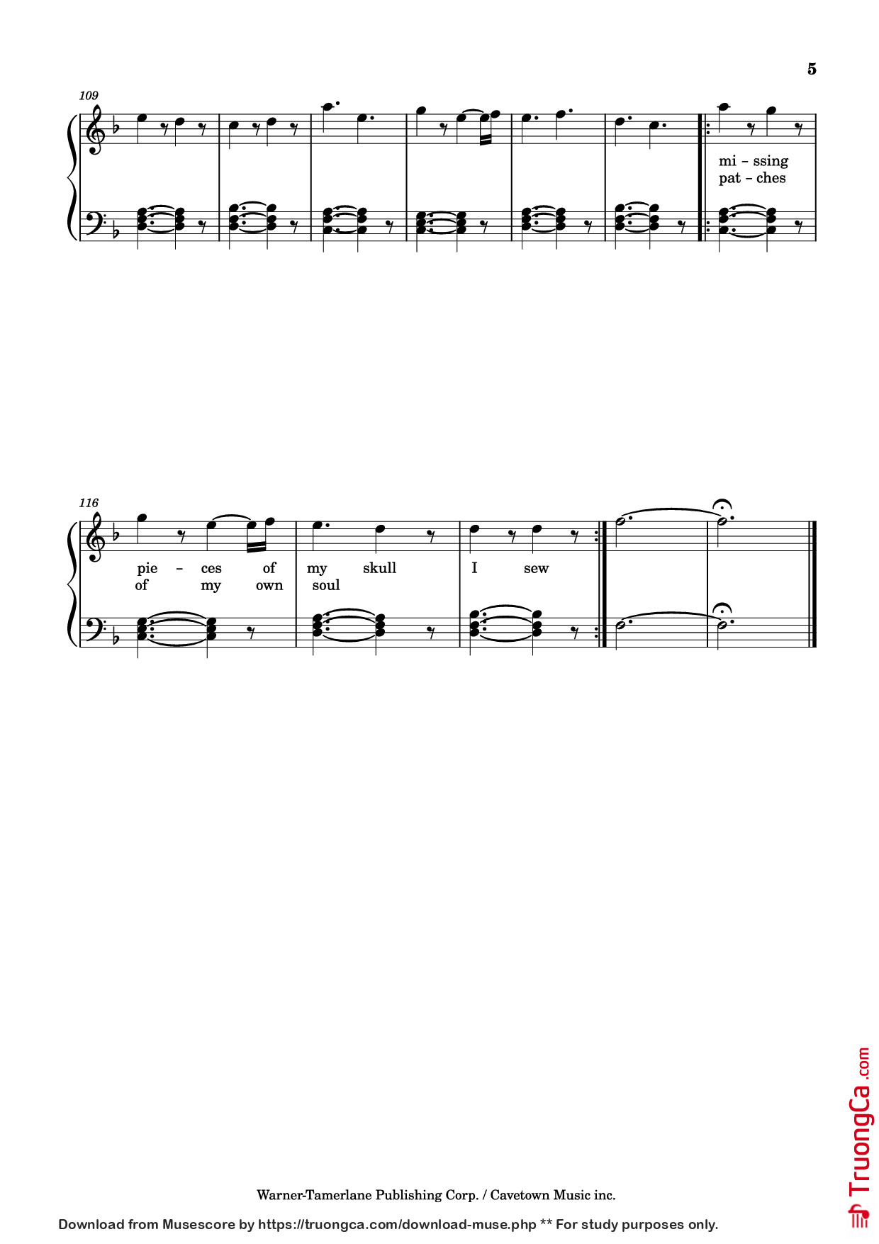 Page 5 of Sheet music PDF Piano Meteor Shower Piano - Robin Skinner
