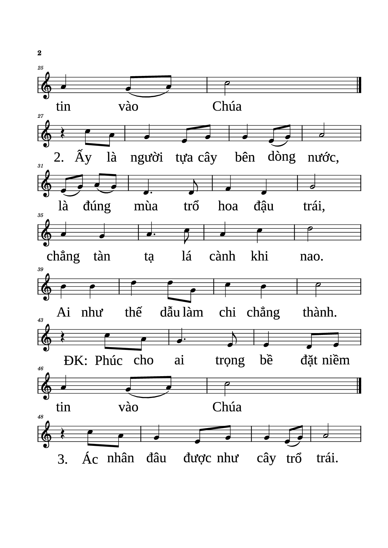 Page 2 of Sheet music PDF Piano Tin vào Chúa Piano - NGỌC CẨN