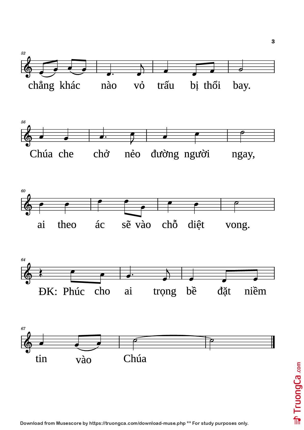 Page 3 of Sheet music PDF Piano Tin vào Chúa Piano - NGỌC CẨN