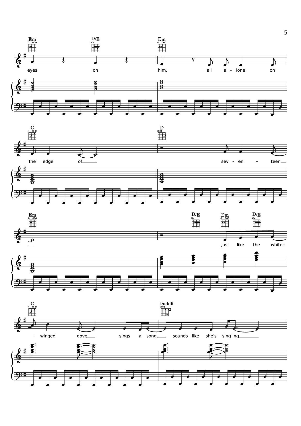 Page 5 of Sheet music PDF Piano Edge of Seventeen Piano - STEVIE NICKS