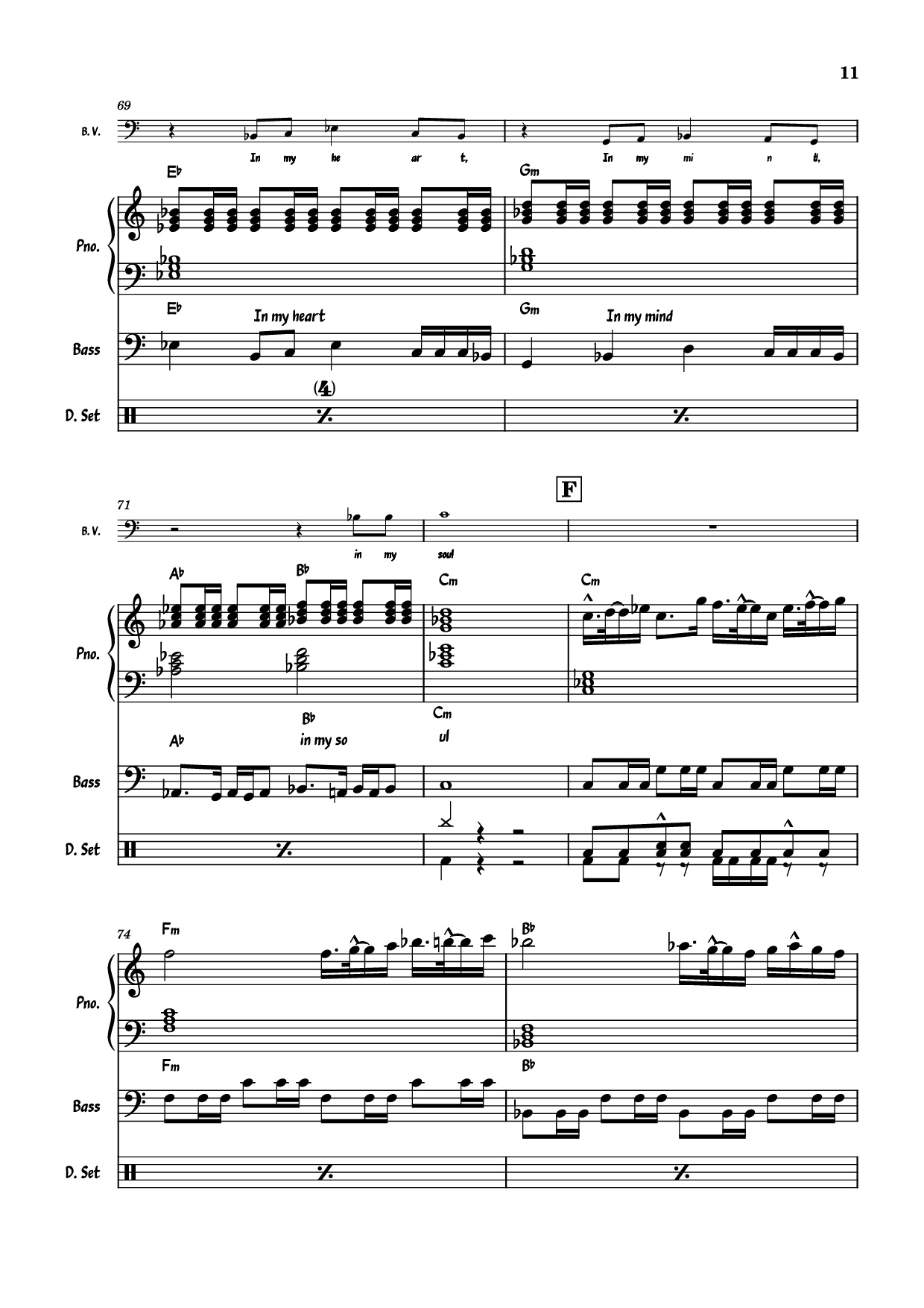 Page 11 of Sheet music PDF Piano Guitar Tab July Morning Piano - Uriah Heep