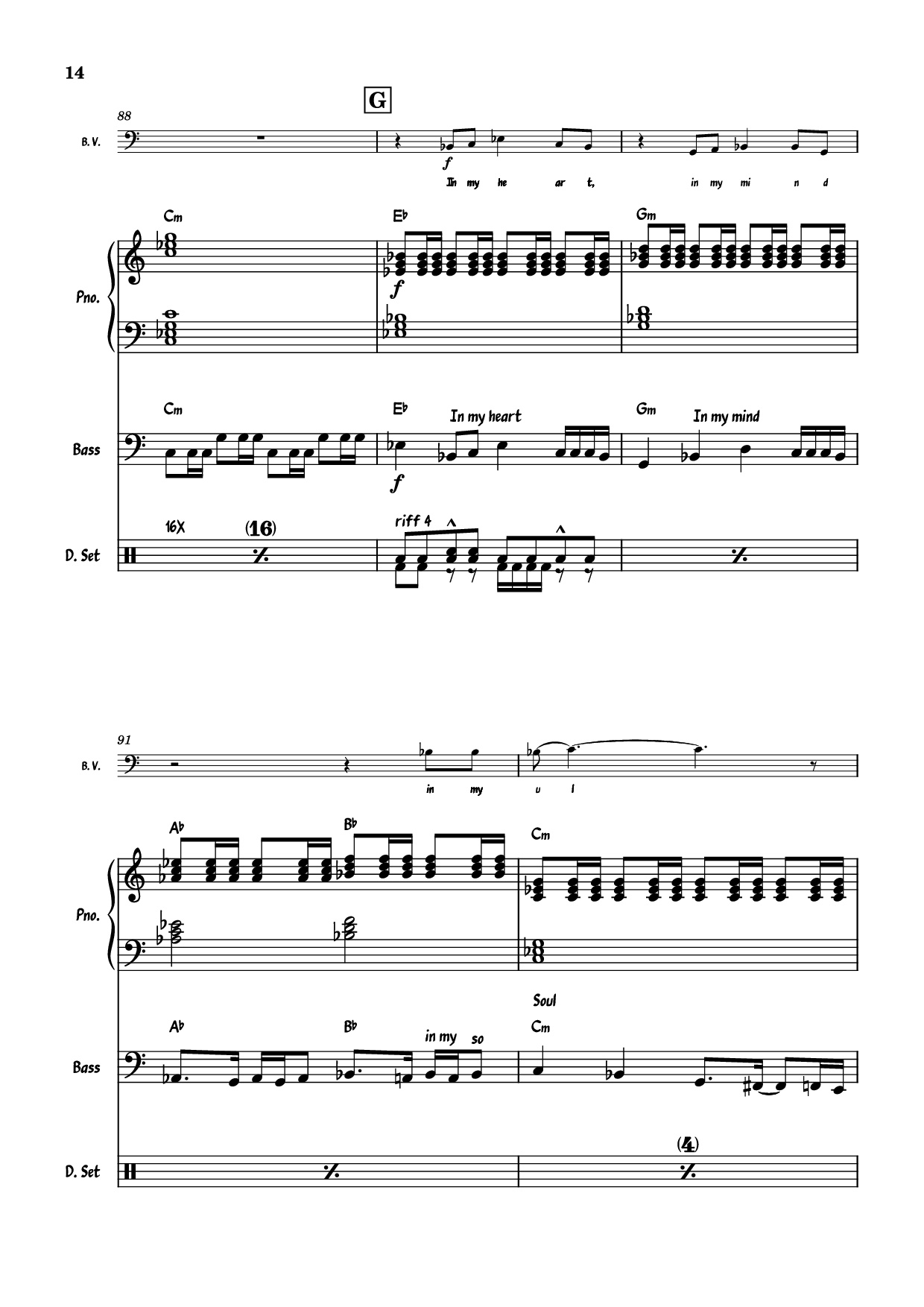 Page 14 of Sheet music PDF Piano Guitar Tab July Morning Piano - Uriah Heep