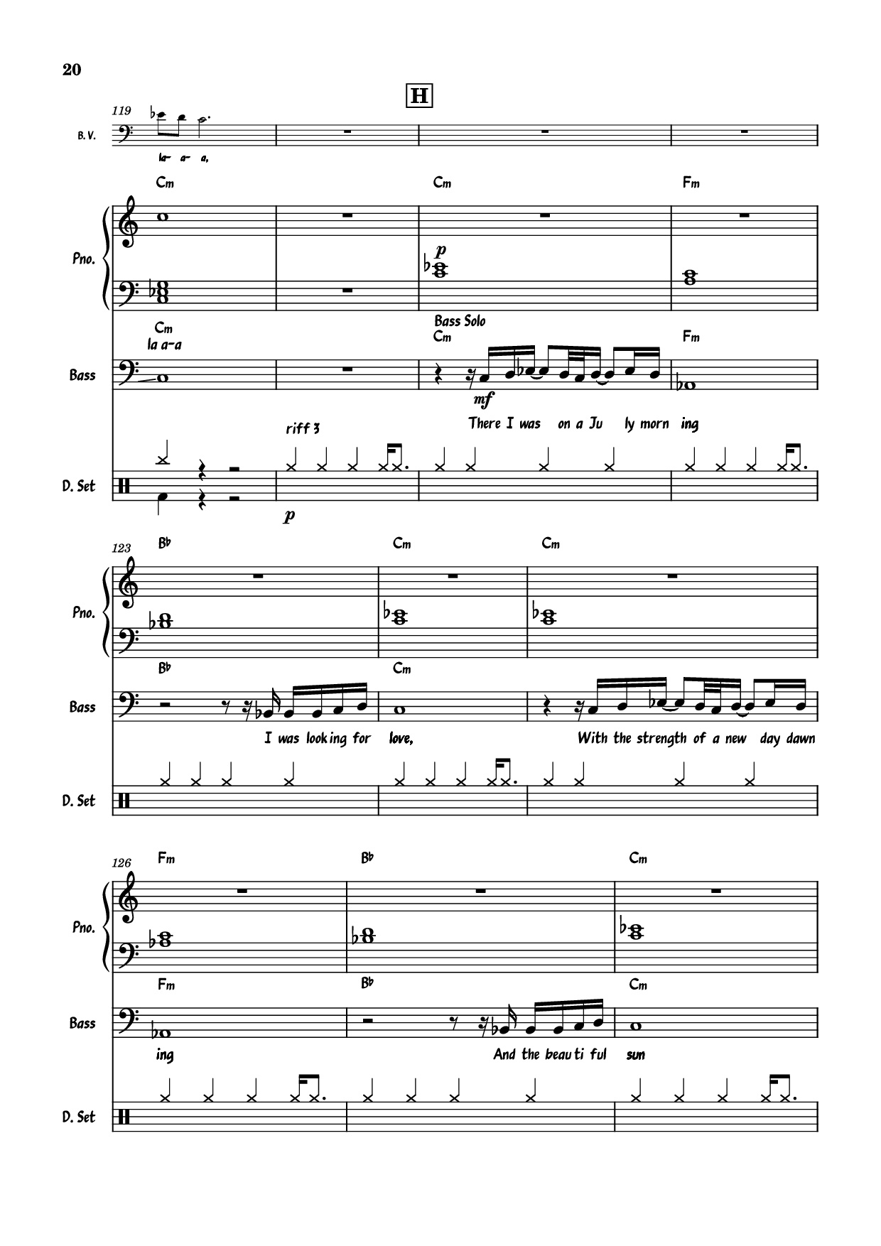 Page 20 of Sheet music PDF Piano Guitar Tab July Morning Piano - Uriah Heep