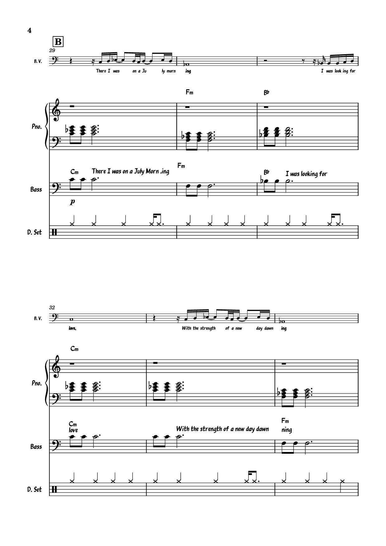 Page 4 of Sheet music PDF Piano Guitar Tab July Morning Piano - Uriah Heep