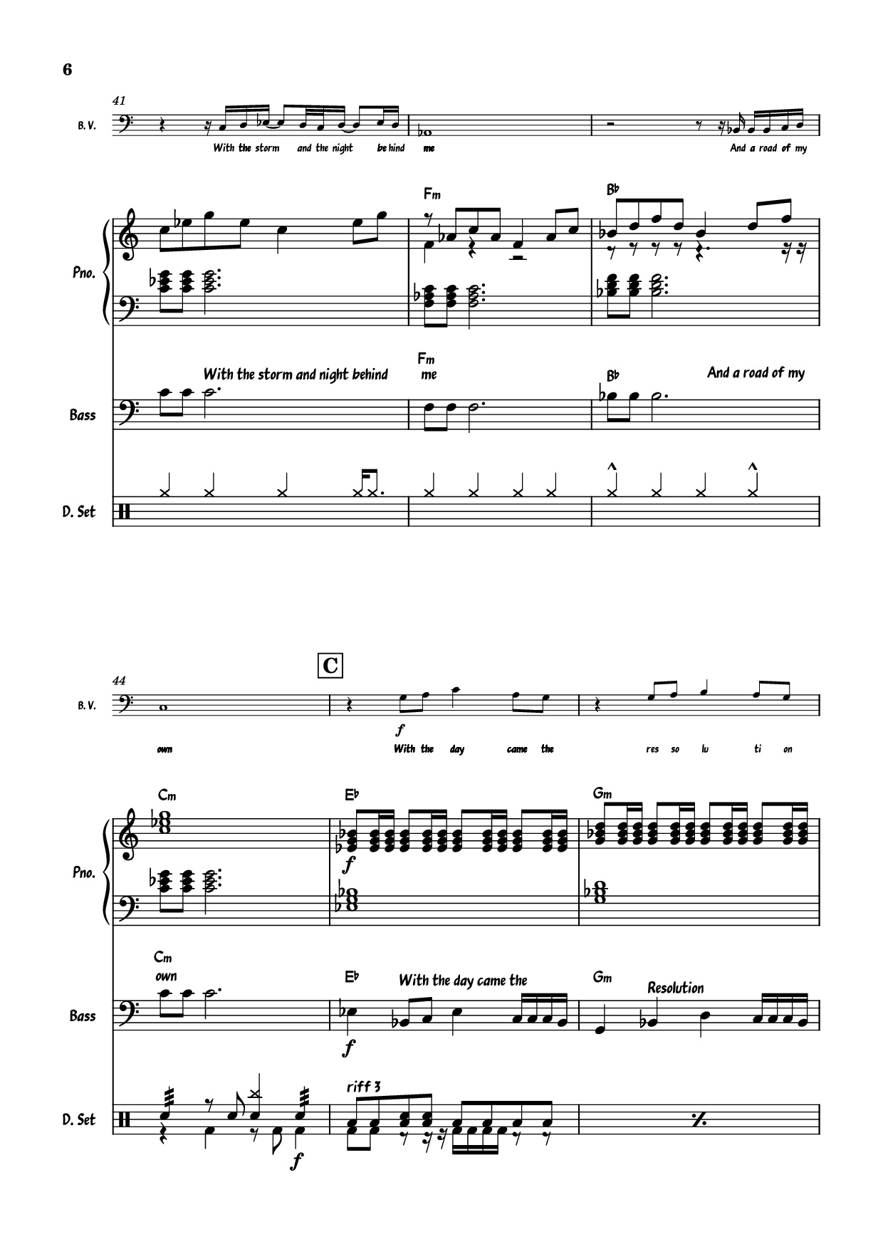 Page 6 of Sheet music PDF Piano Guitar Tab July Morning Piano - Uriah Heep