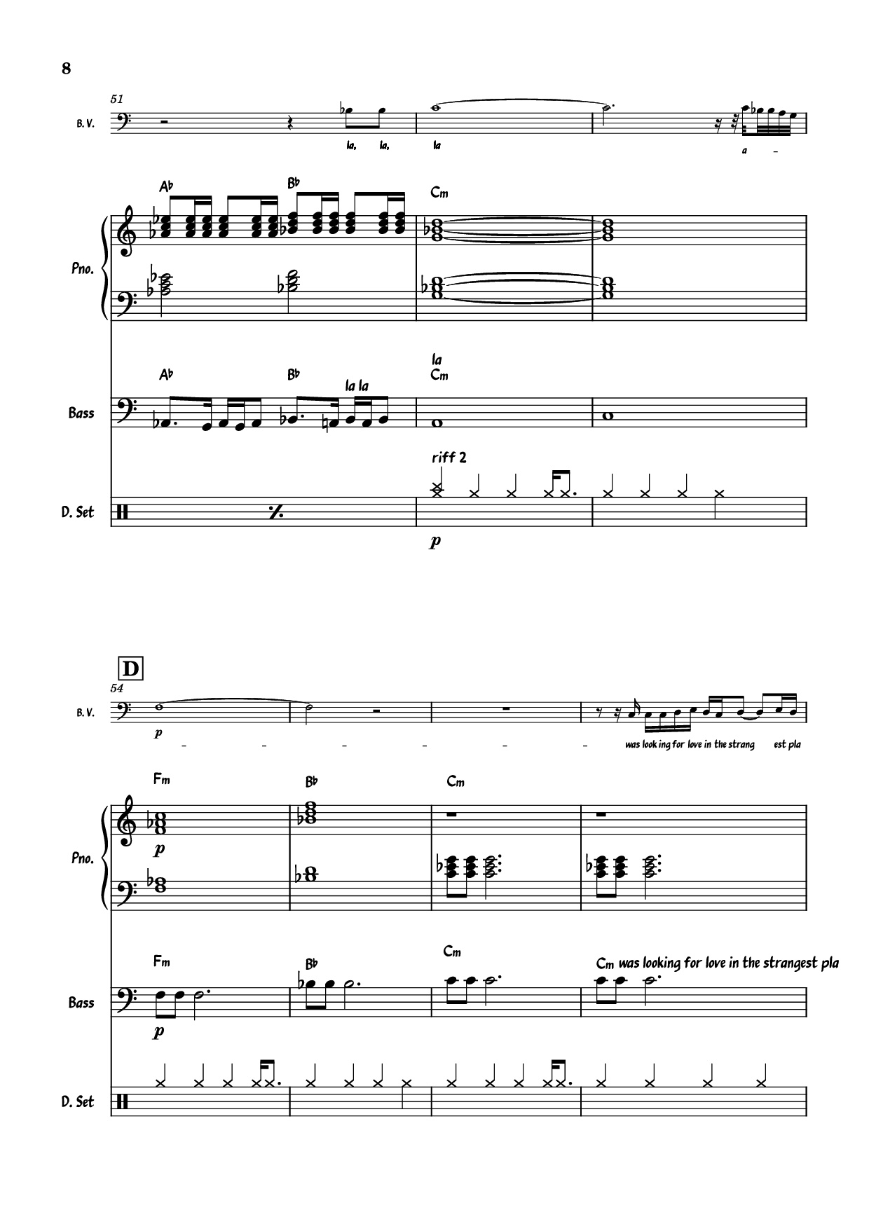 Page 8 of Sheet music PDF Piano Guitar Tab July Morning Piano - Uriah Heep