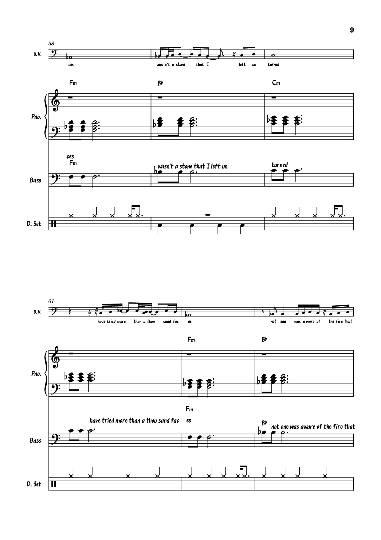 Page 9 of Sheet music PDF Piano Guitar Tab July Morning Piano - Uriah Heep