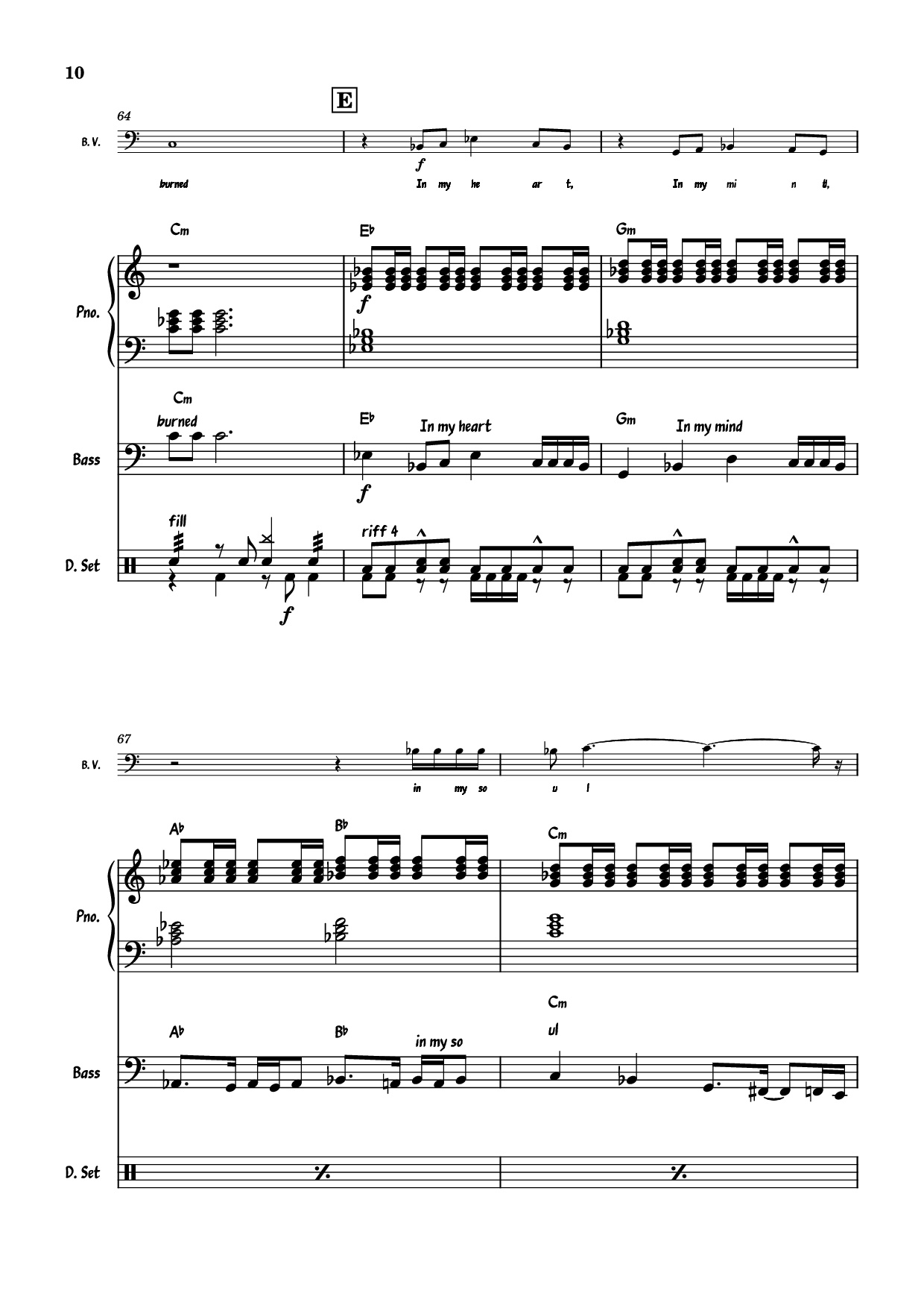Page 10 of Sheet music PDF Piano Guitar Tab July Morning Piano - Uriah Heep