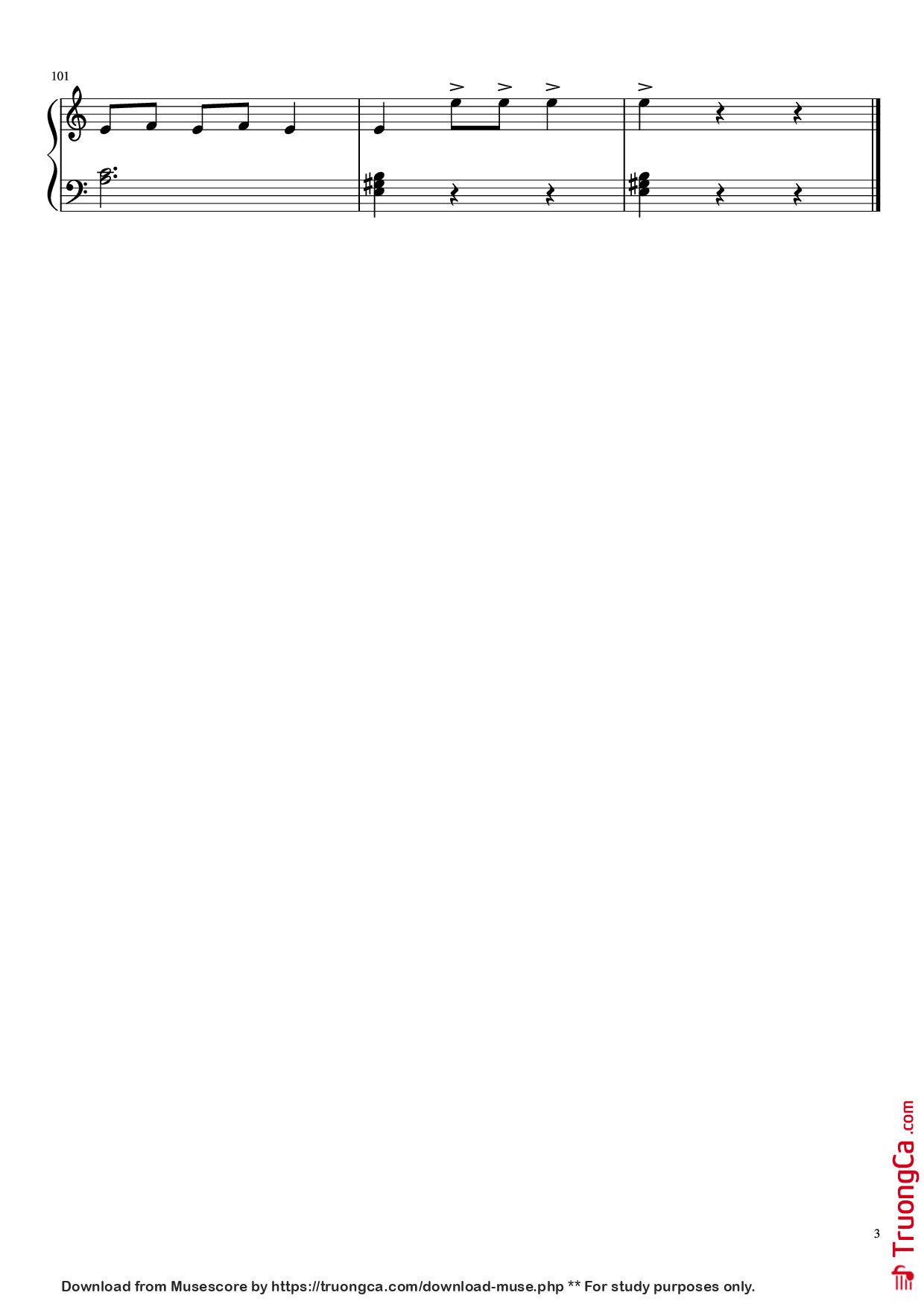 Page 3 of Sheet music PDF Piano Waves of the danube Piano - Ivanovici