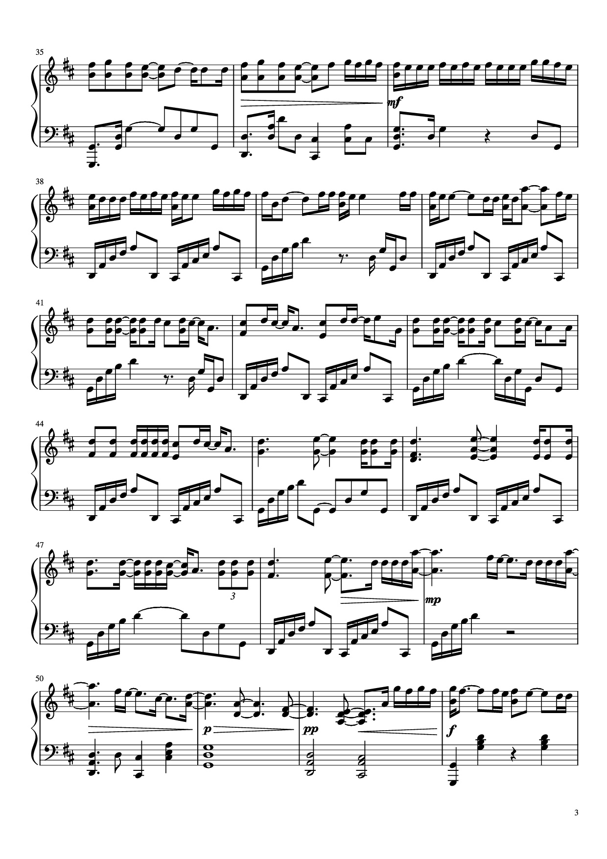 Page 3 of Sheet music PDF Piano Robbery Piano - Jarad Higgins