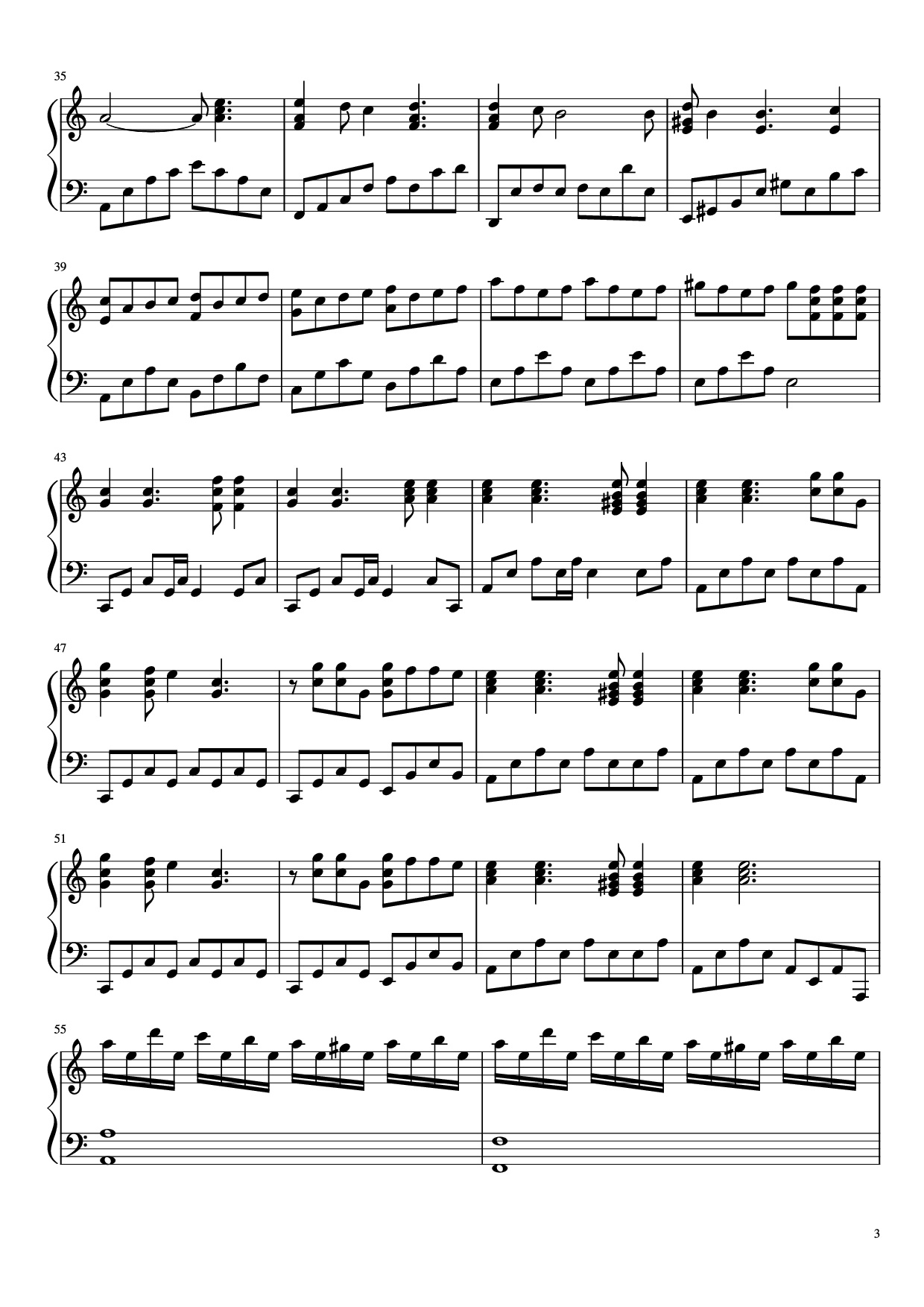 Page 3 of Sheet music PDF Piano In Your World Piano - MUSE arr. Aphelea