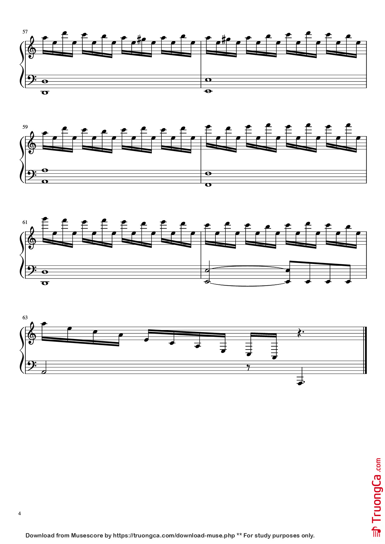 Page 4 of Sheet music PDF Piano In Your World Piano - MUSE arr. Aphelea