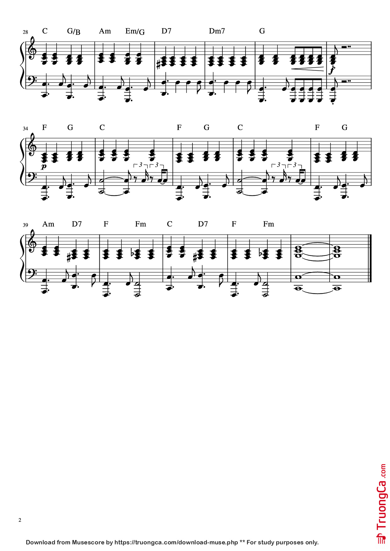 Page 2 of Sheet music PDF Piano When I Was Your Man Piano - Undefined