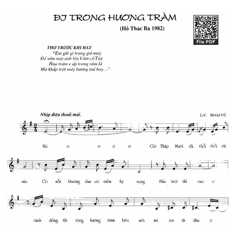 Sheet PDF of Đi Trong Hương Tràm