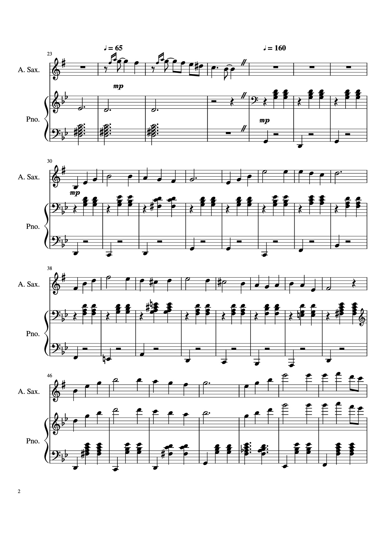Page 2 of Sheet music PDF Piano Howl