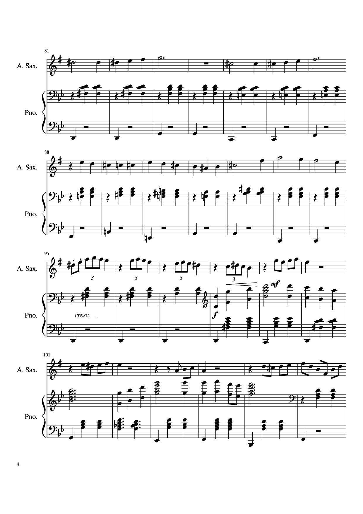 Page 4 of Sheet music PDF Piano Howl