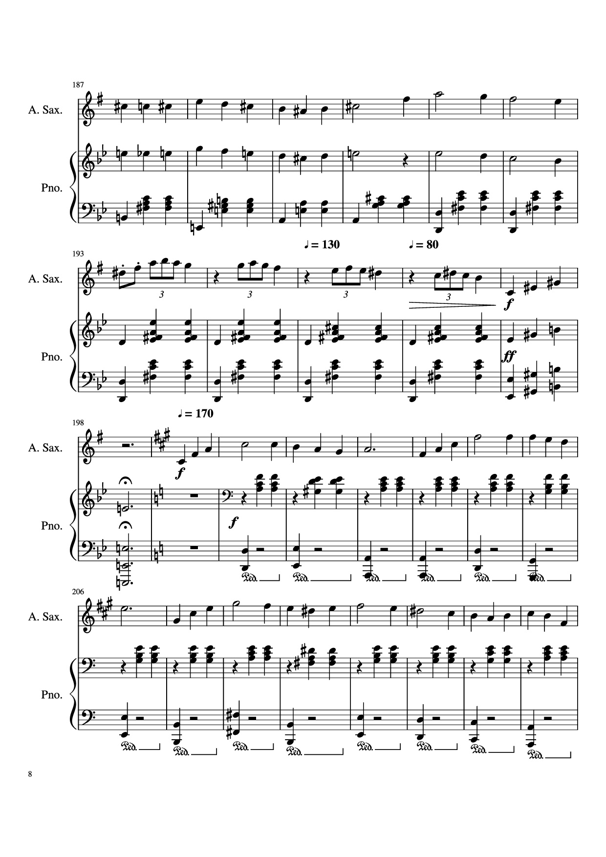 Page 8 of Sheet music PDF Piano Howl