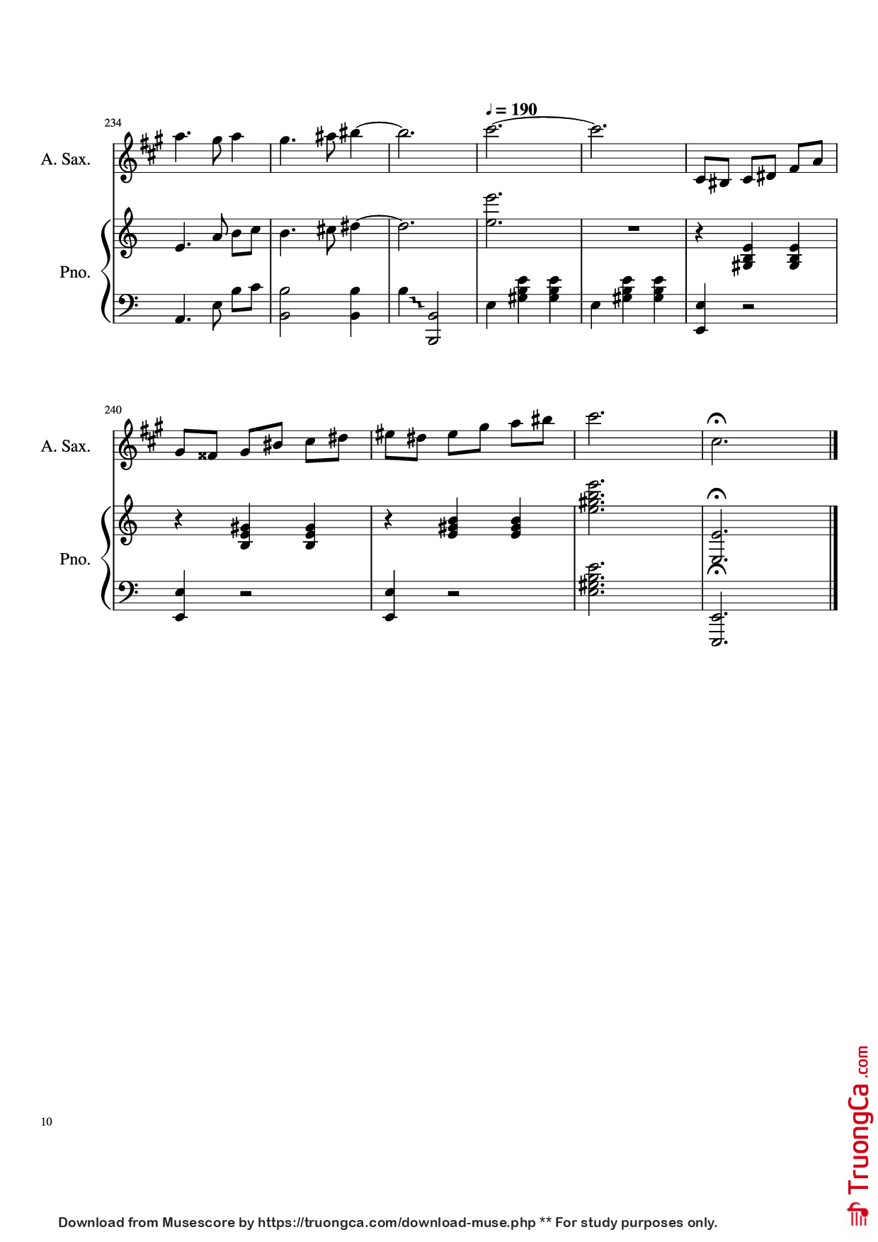 Page 10 of Sheet music PDF Piano Howl