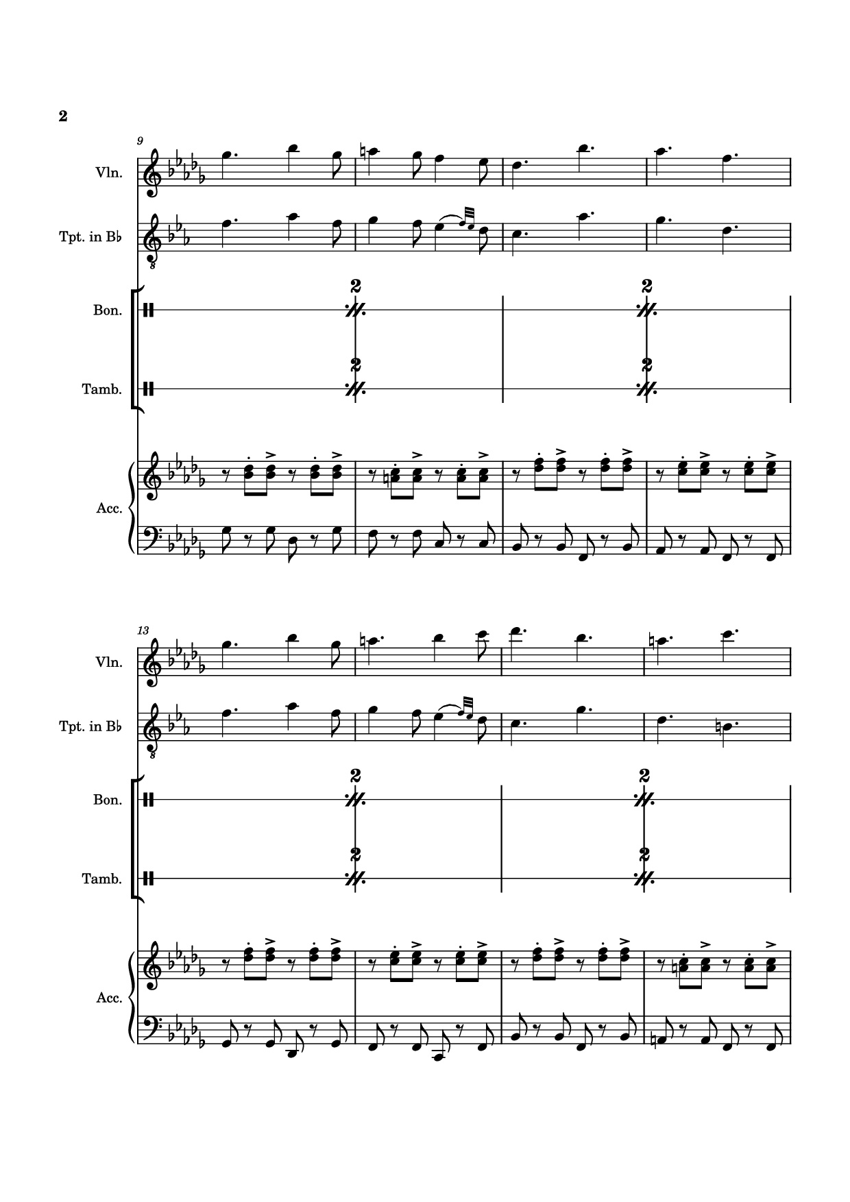 Page 2 of Sheet music PDF A Memory of Tides Violin - Naktigonis