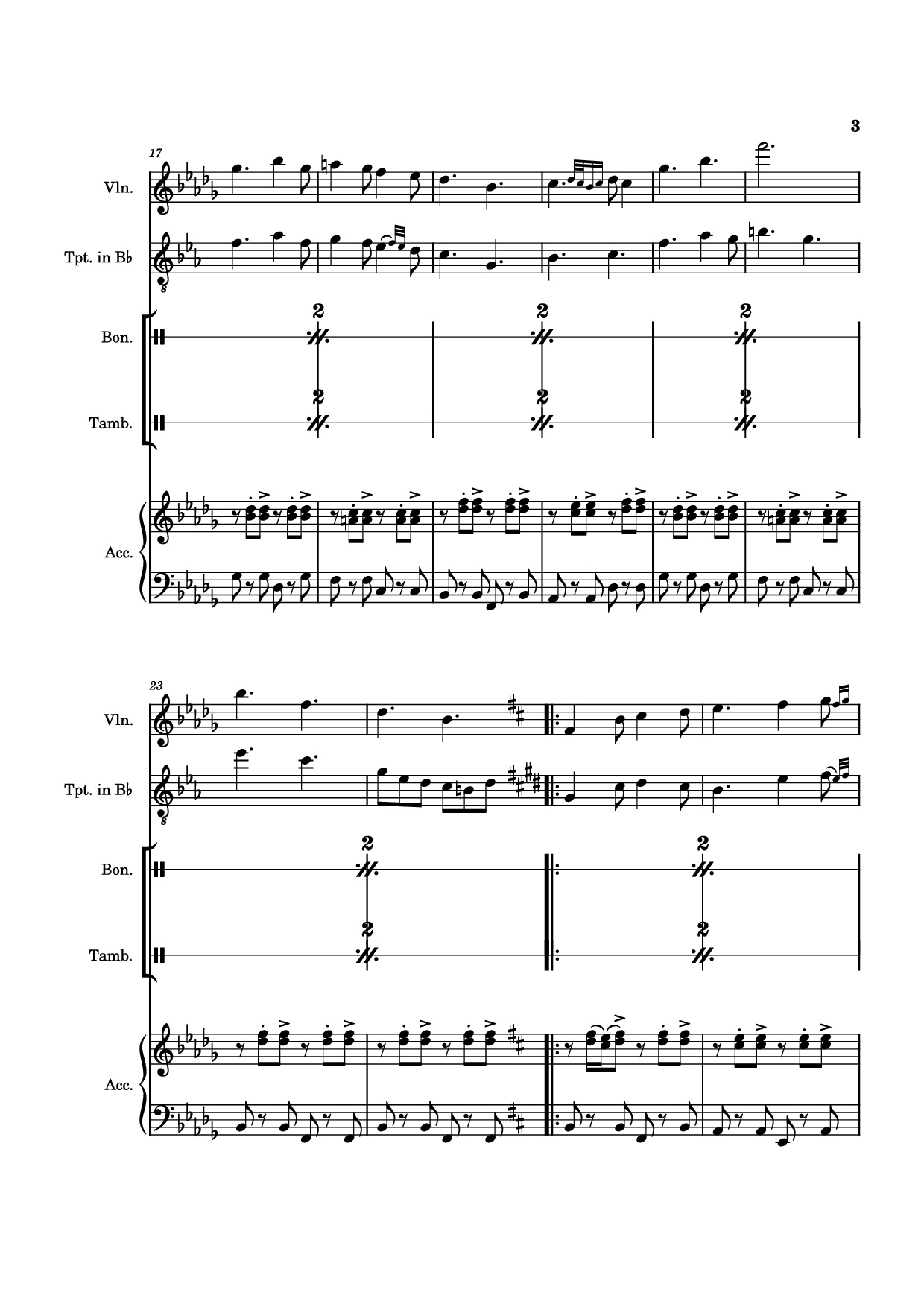 Page 3 of Sheet music PDF A Memory of Tides Violin - Naktigonis