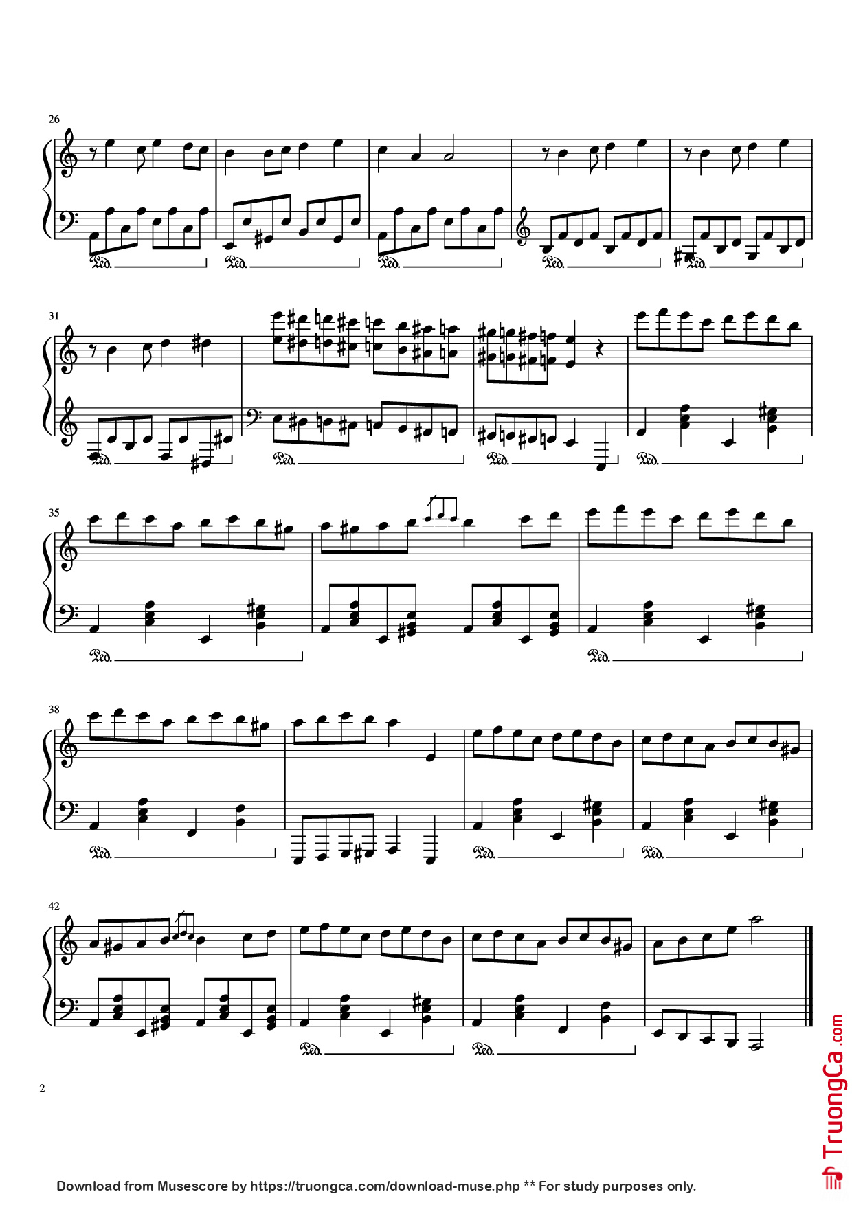 Page 2 of Sheet music PDF Piano Korobeiniki (Tetris Theme) Piano - Zakura
