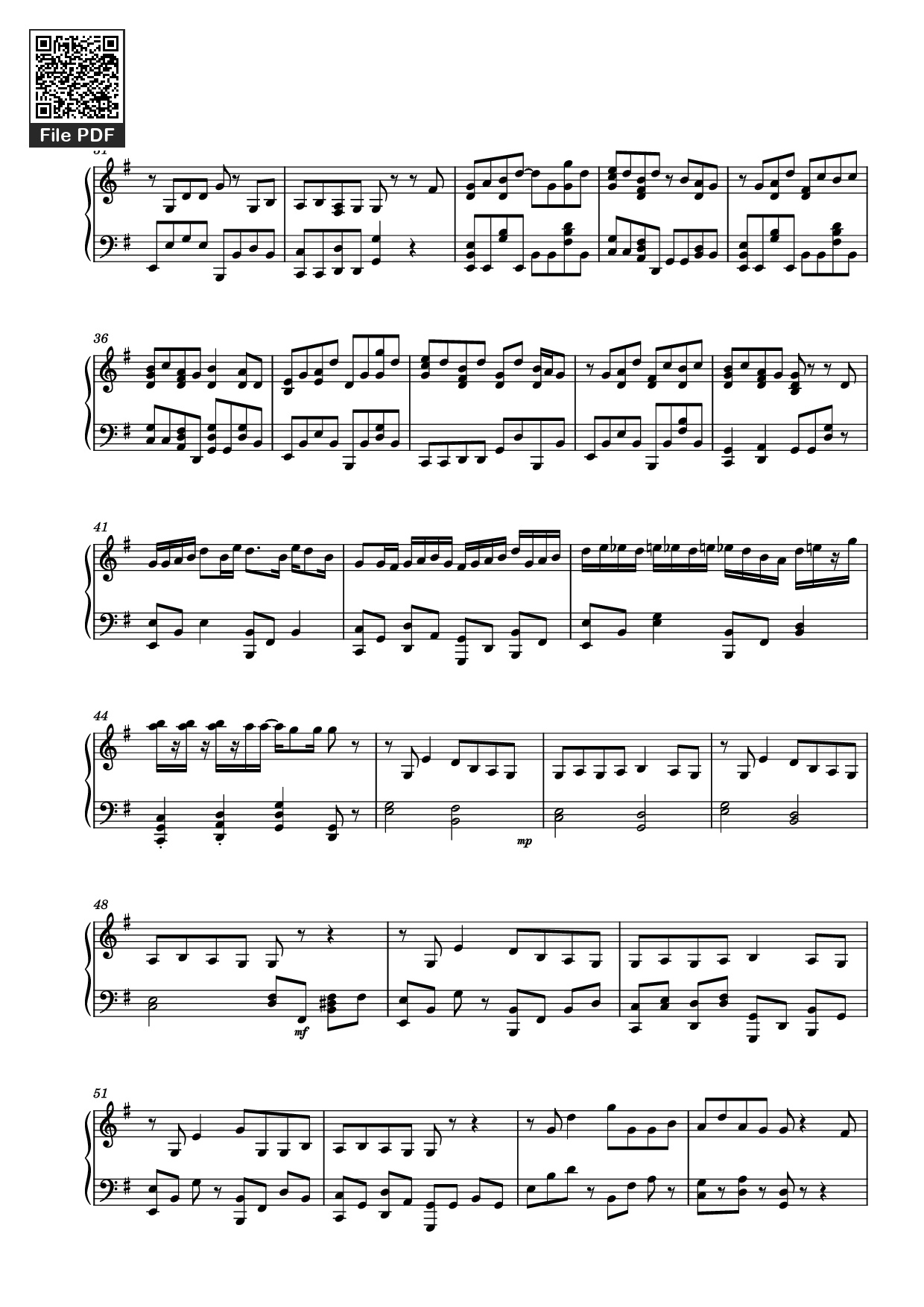 Page 2 of Sheet music PDF Piano 夜明けと蛍 Piano - Undefined