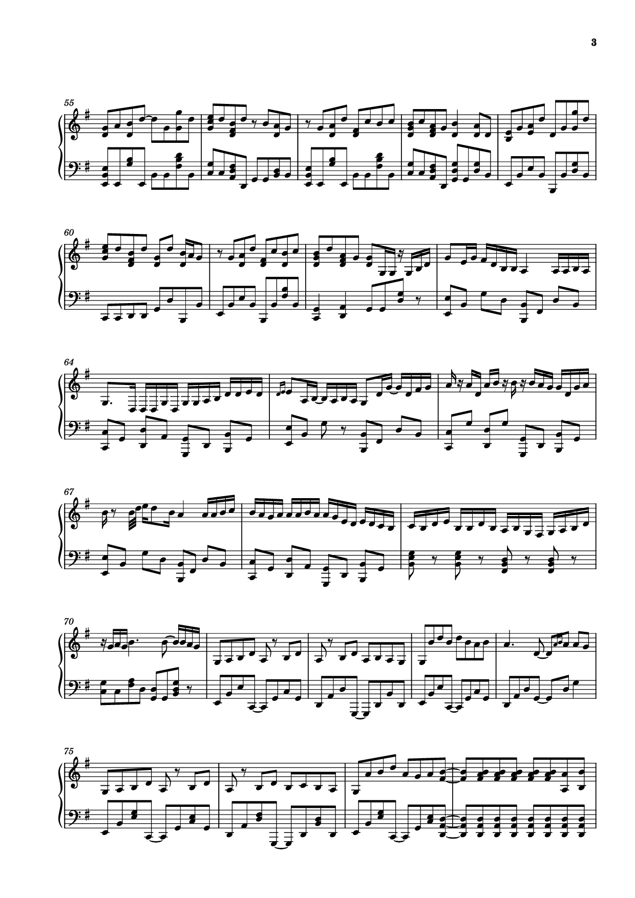 Page 3 of Sheet music PDF Piano 夜明けと蛍 Piano - Undefined