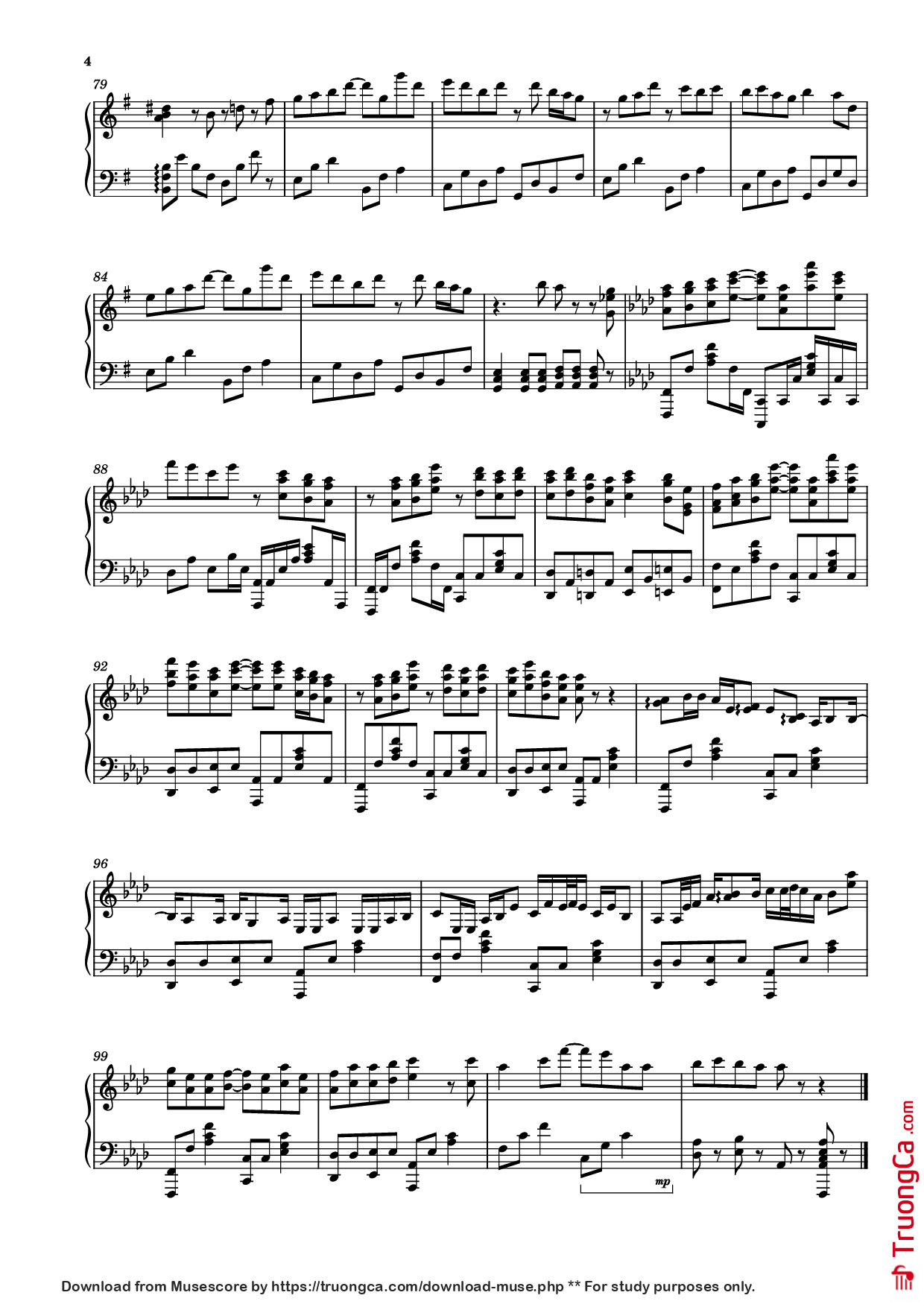 Page 4 of Sheet music PDF Piano 夜明けと蛍 Piano - Undefined
