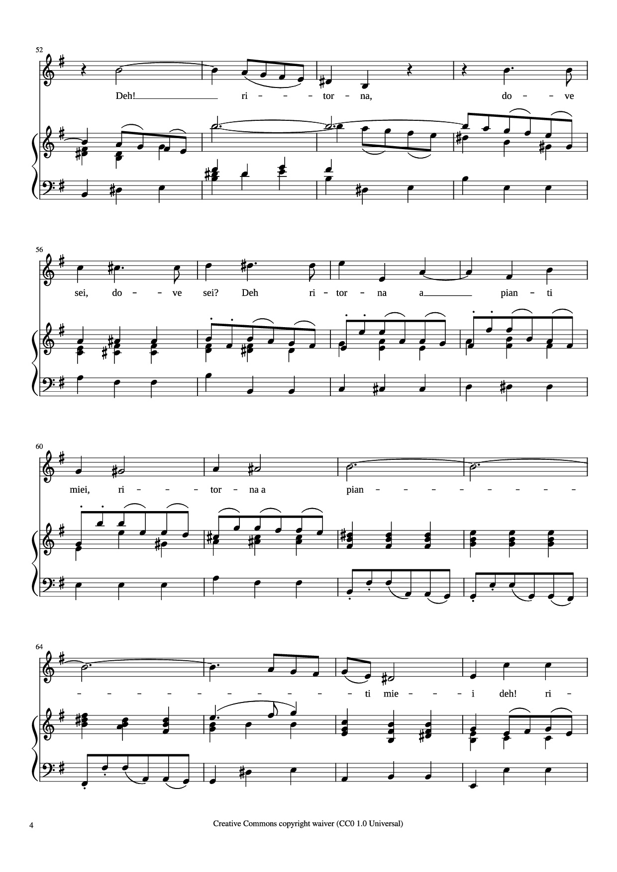 Page 4 of Sheet music PDF Piano CARA SPOSA Piano - George Frideric Handel 