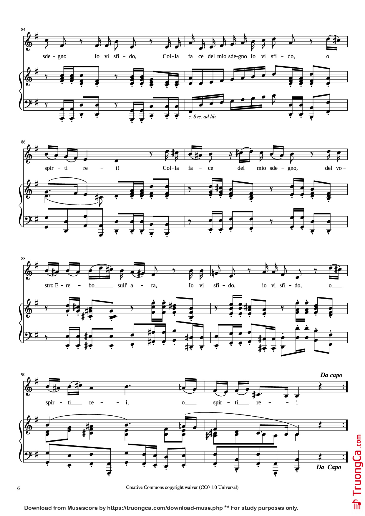 Page 6 of Sheet music PDF Piano CARA SPOSA Piano - George Frideric Handel 