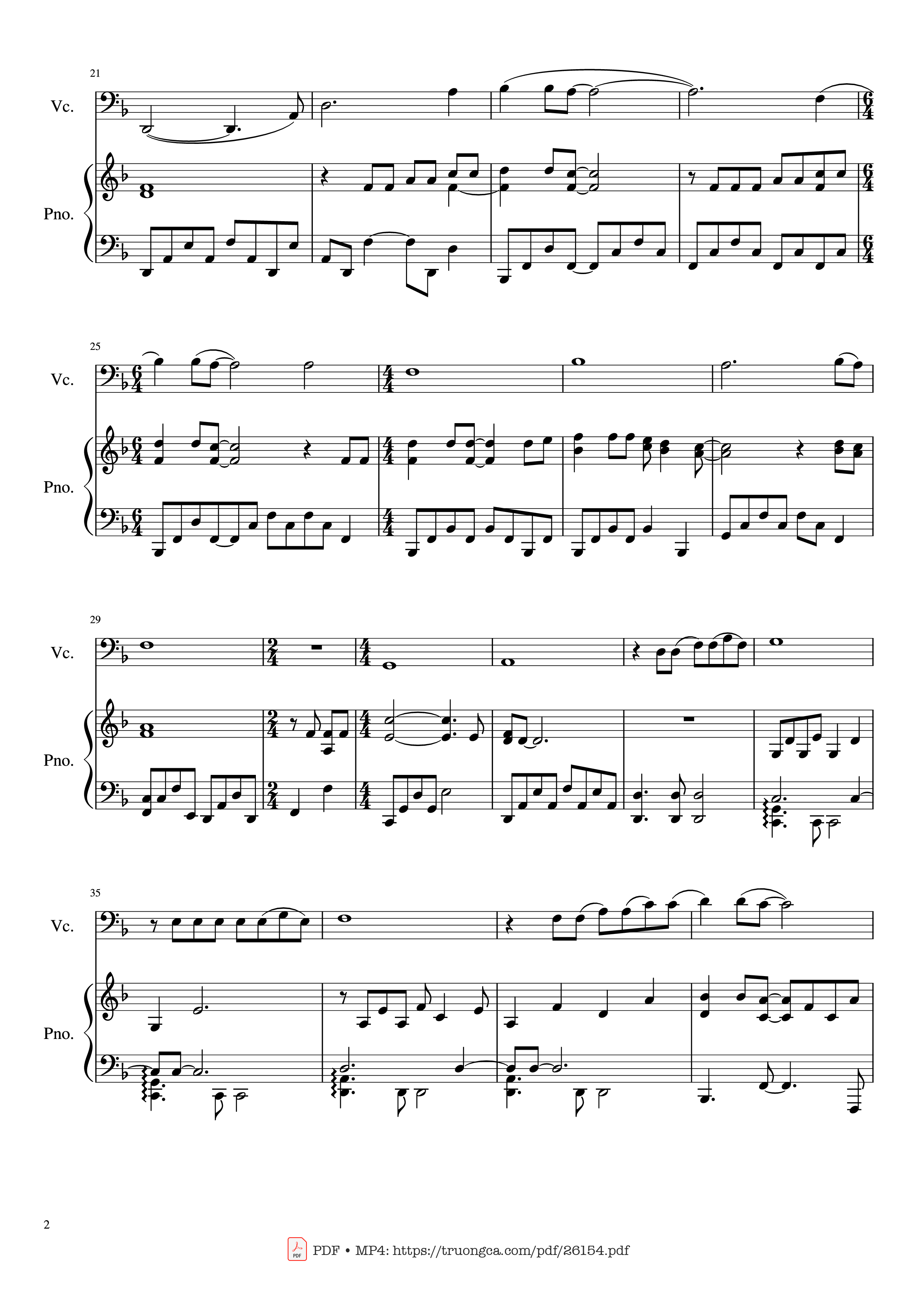Page 2 of Sheet music PDF Piano The sound of silence Piano - Cello Violin - Undefined