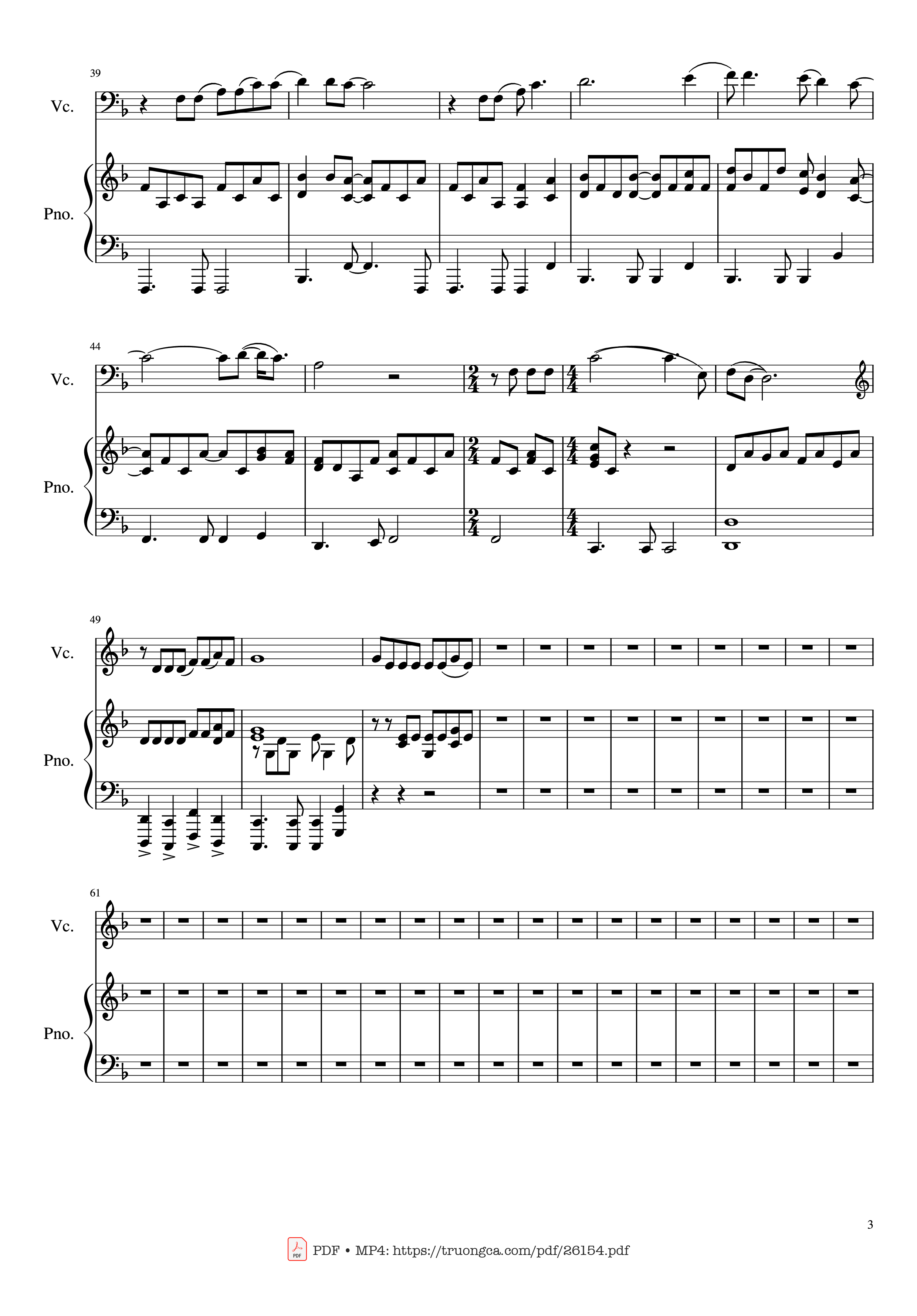 Page 3 of Sheet music PDF Piano The sound of silence Piano - Cello Violin - Undefined