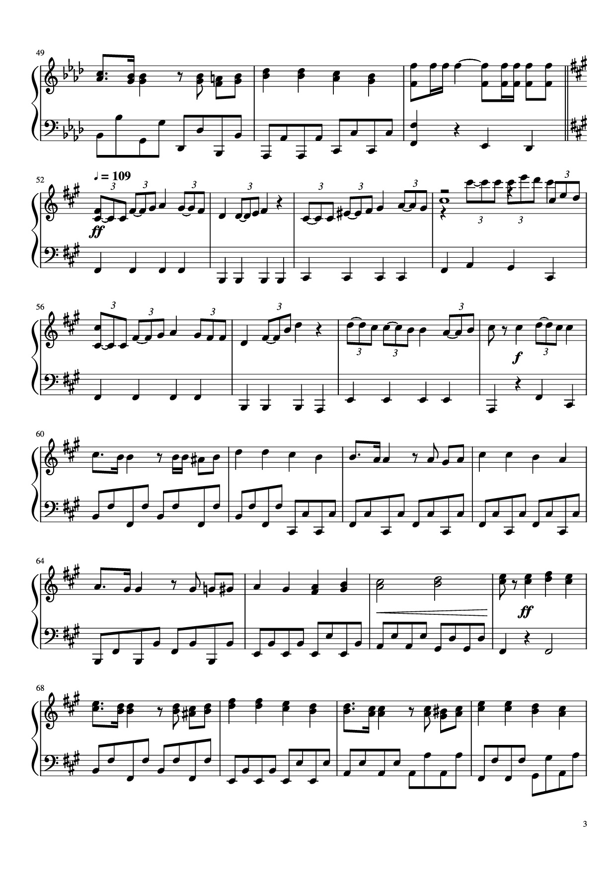 Page 3 of Sheet music PDF Piano My Army Piano - Arr. by Felix Zander