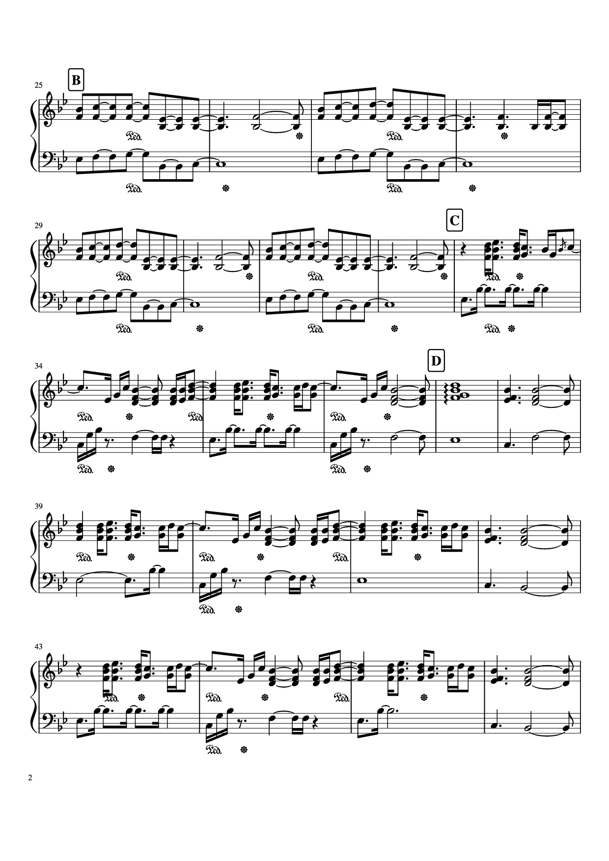 Page 2 of Sheet music PDF Piano (No One Knows Me) Like The Piano - Produced By Rodaidh McDonald & Sampha