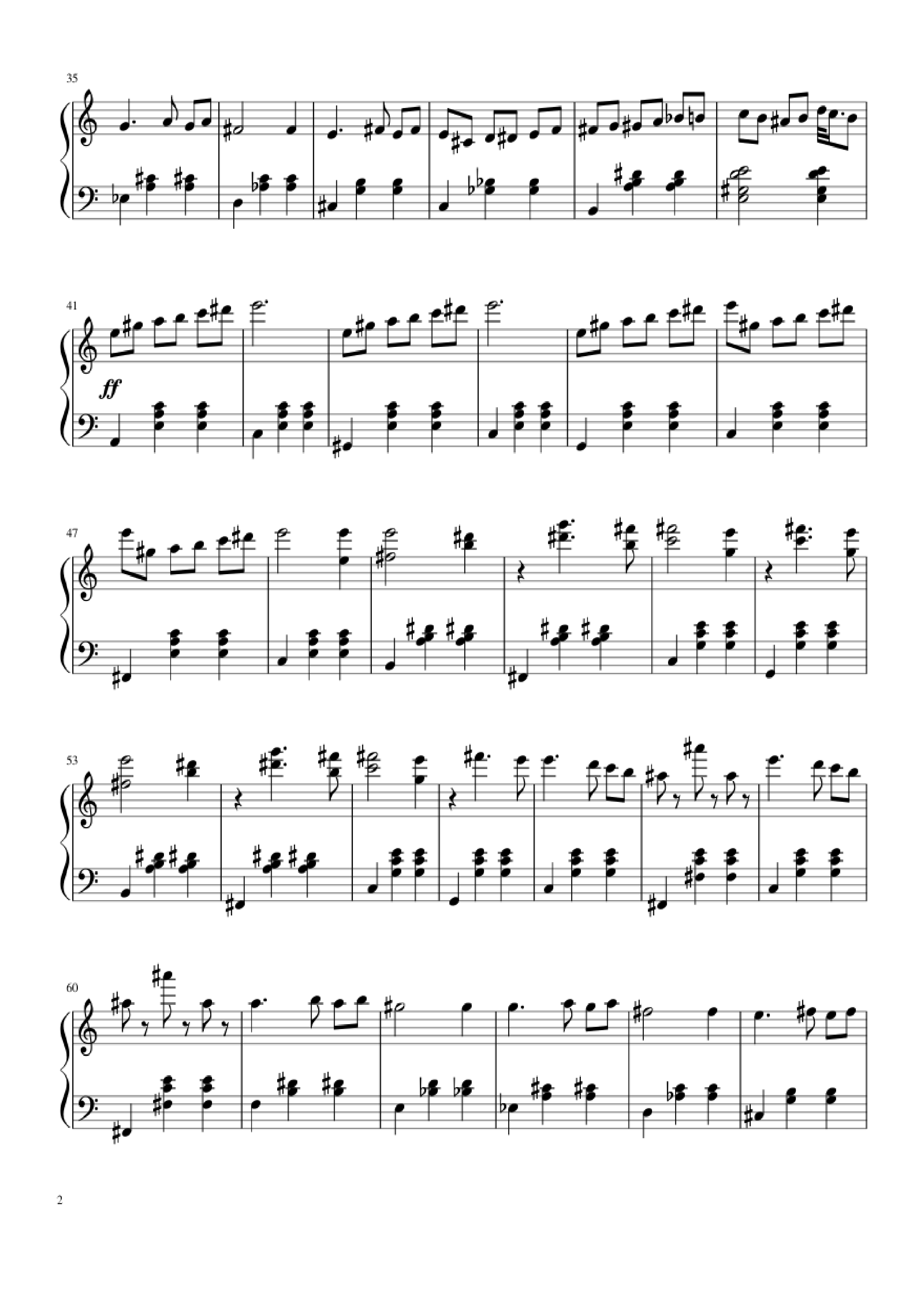 Page 2 of Sheet music PDF Piano Waltz from Masquerade Piano - Khachaturian