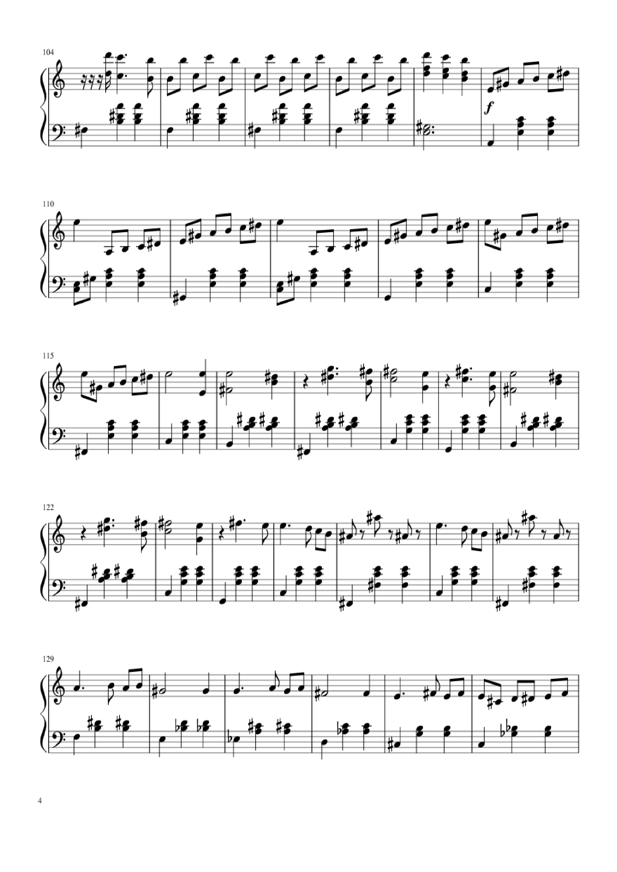 Page 4 of Sheet music PDF Piano Waltz from Masquerade Piano - Khachaturian