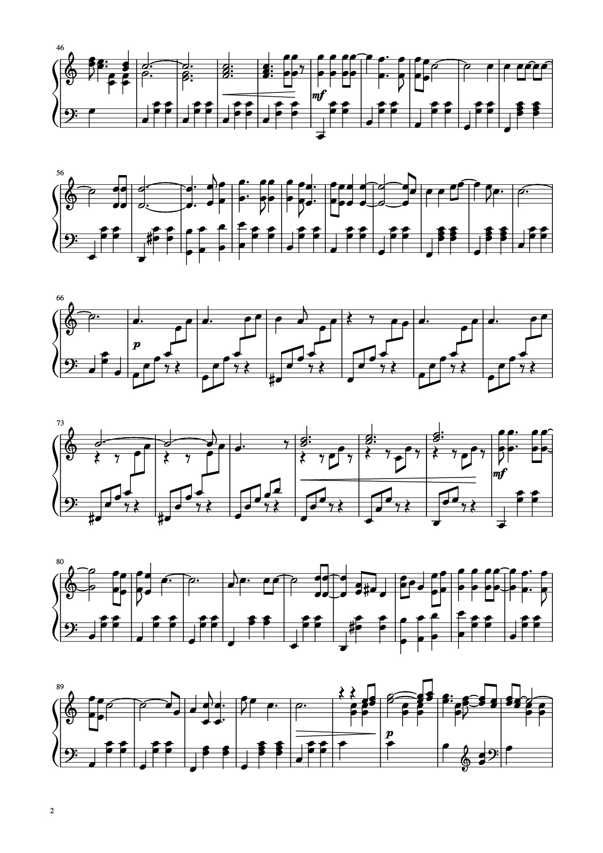 Page 2 of Sheet music PDF Piano Rousseau: Billy Joel - Piano Man - Piano solo - Undefined