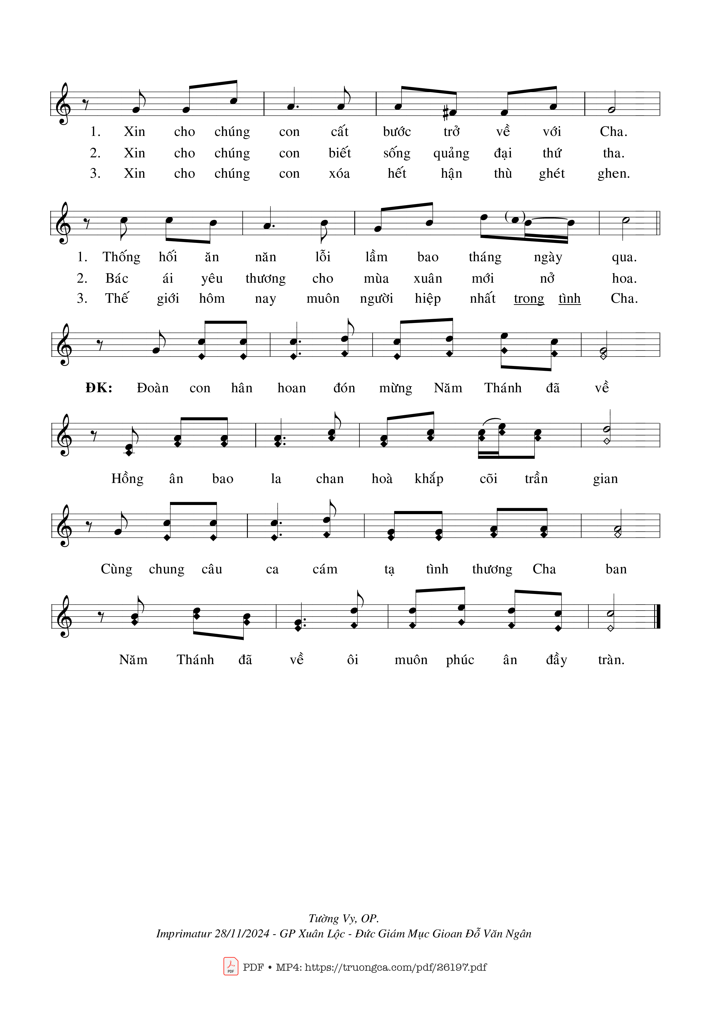Page 2 of Sheet music PDF Mừng Năm Thánh Đã Về - Tường Vy