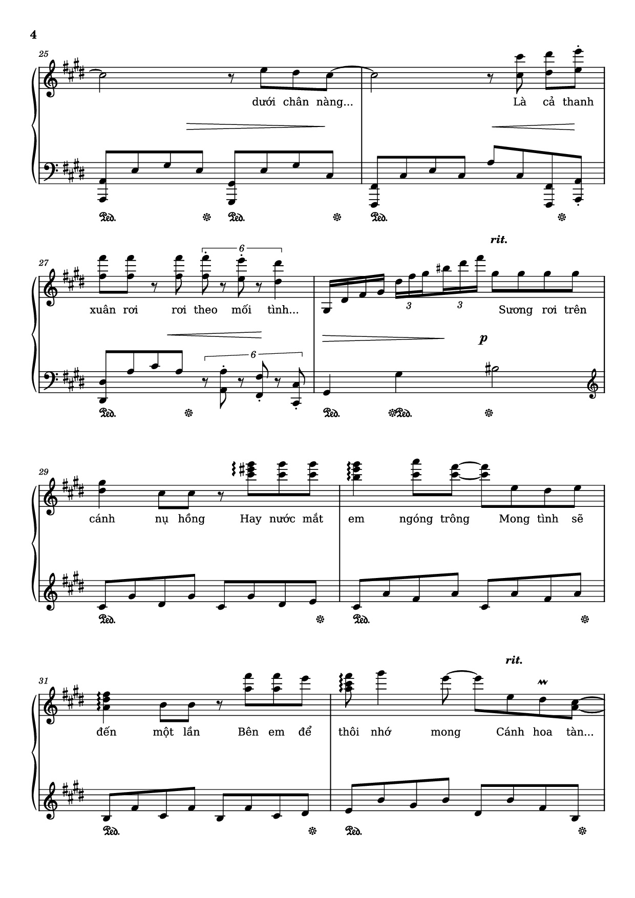 Page 4 of Sheet music PDF Piano Cánh hồng phai Piano - Dương Khắc Linh