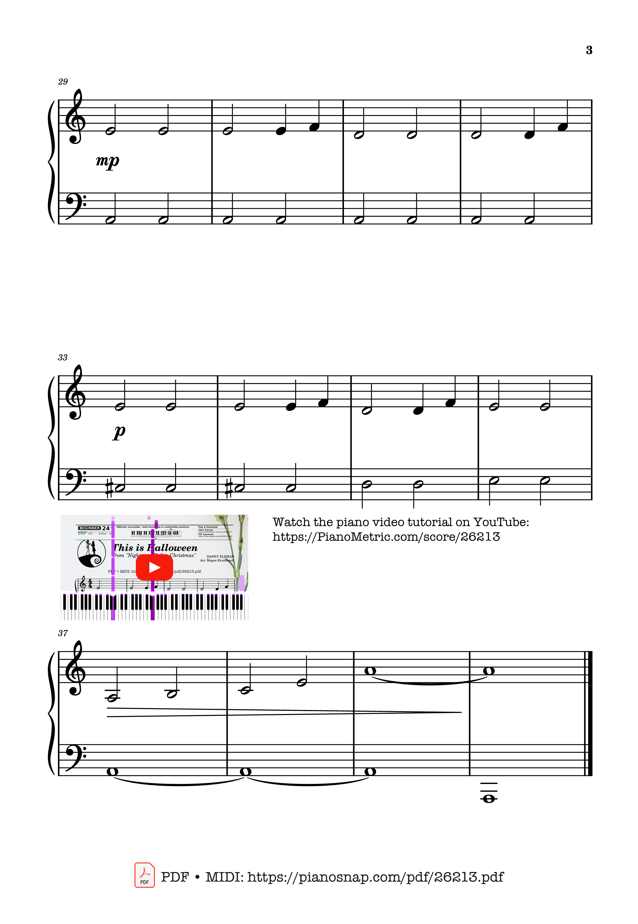 Page 3 of Sheet music PDF Piano This is Halloween from Nightmare Before Christmas Piano - DANNY ELFMAN