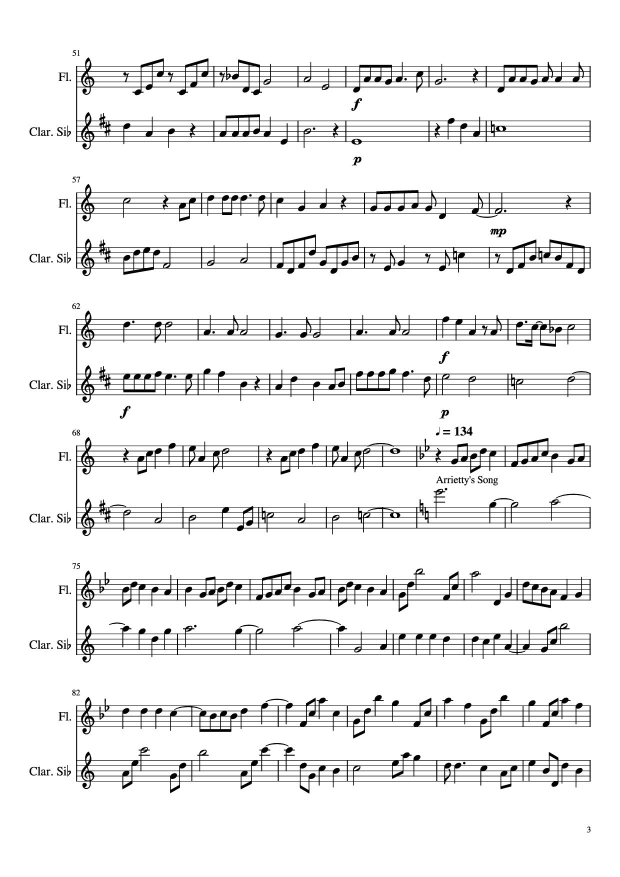 Page 3 of Sheet music PDF Studio Ghibli Duet - Joe Hisaishi