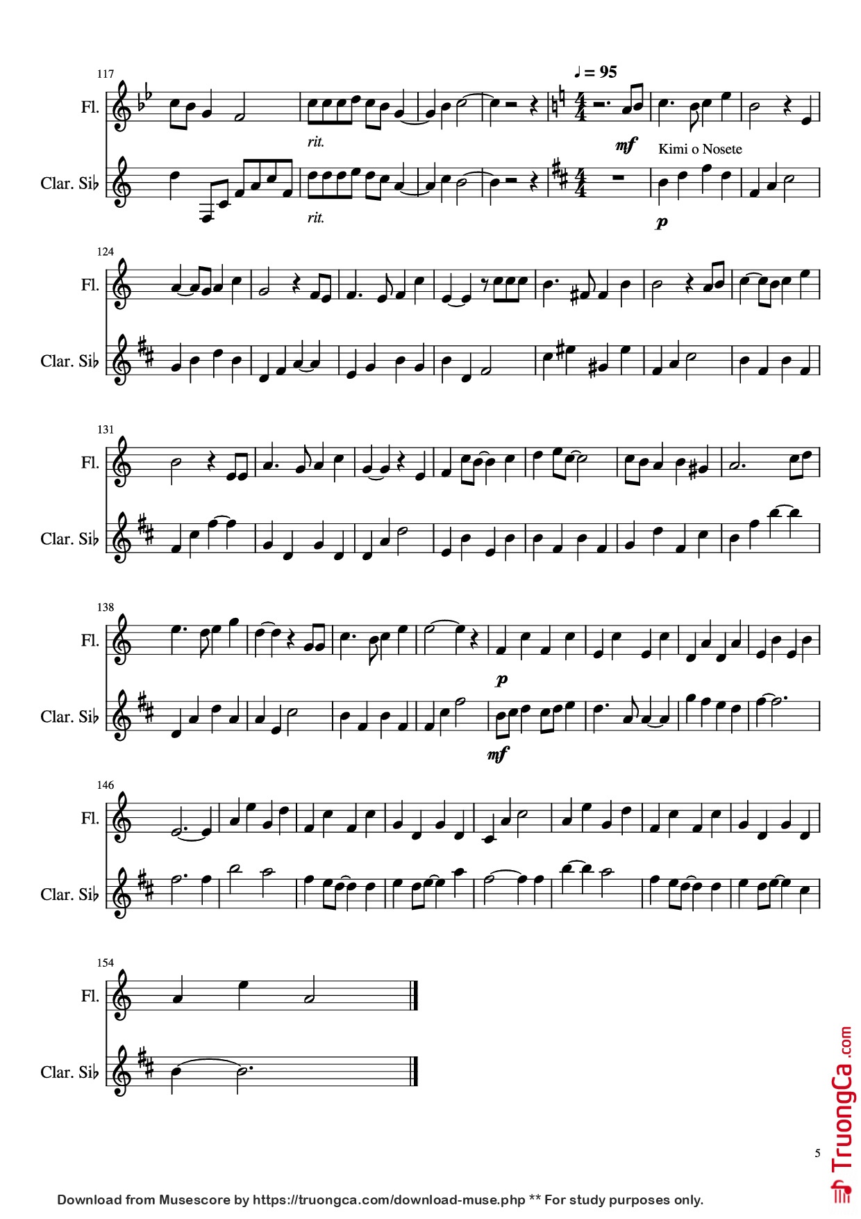 Page 5 of Sheet music PDF Studio Ghibli Duet - Joe Hisaishi