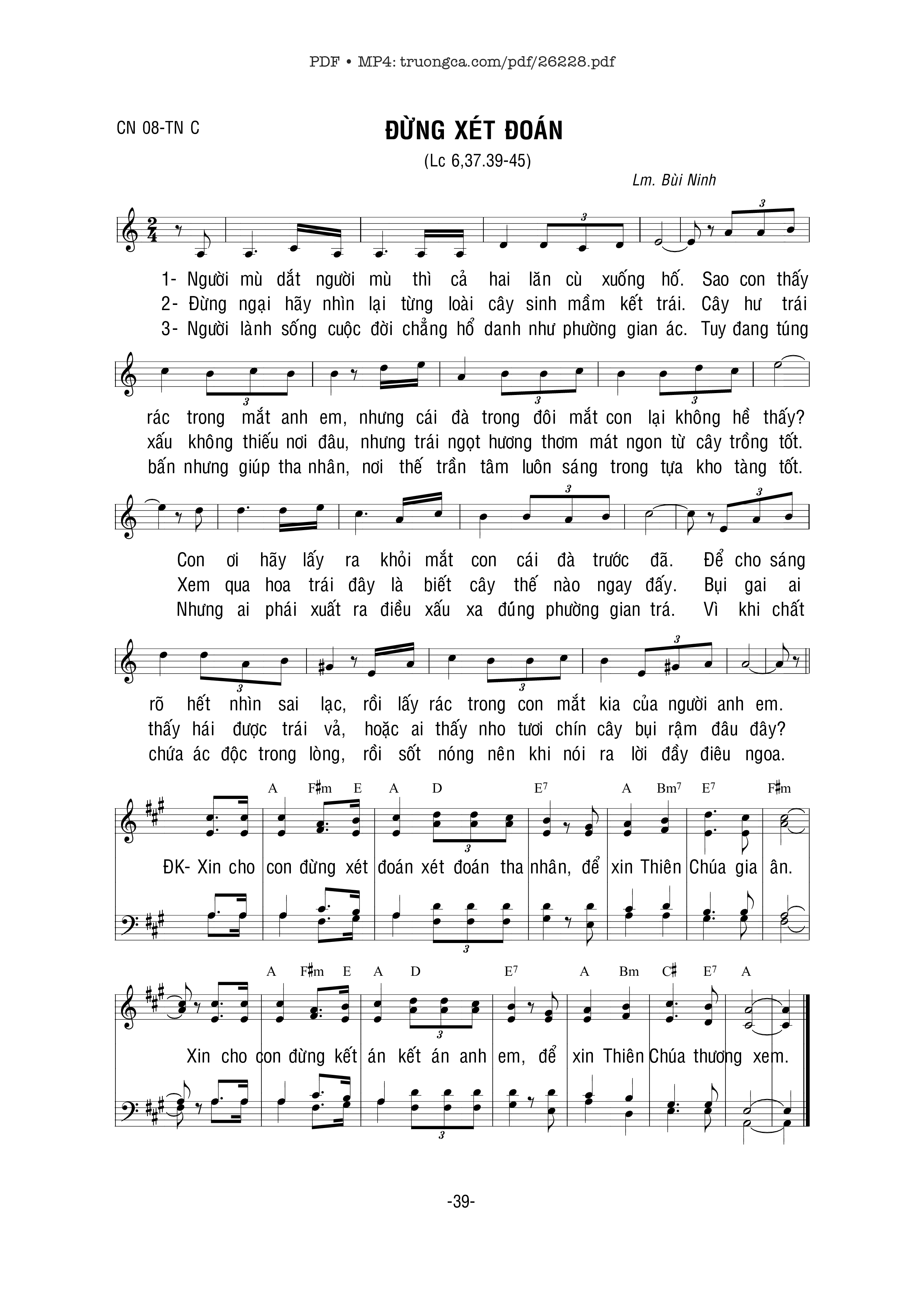 Sheet PDF of Đừng Xét Đoán